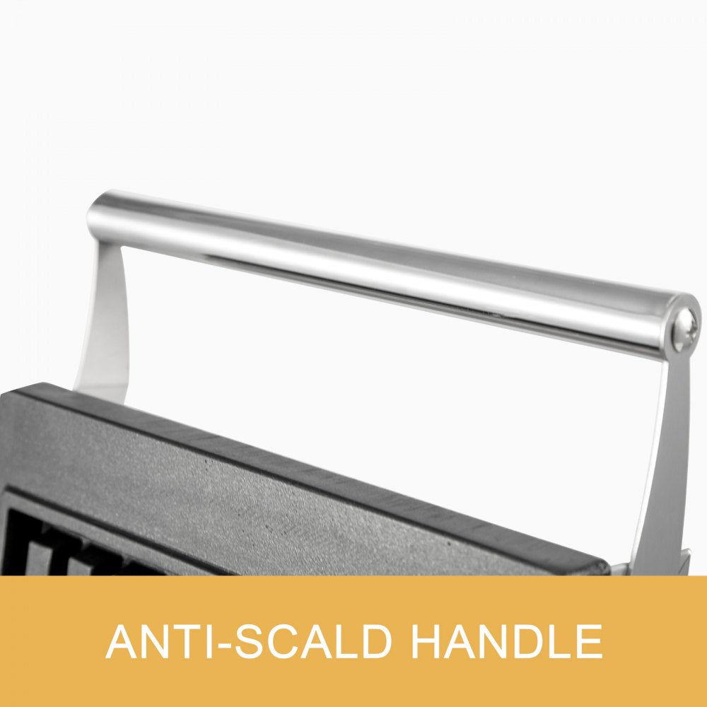 VEVOR 110V Commercial Waffle Maker 4Pcs Nonstick 2000W Electric Waffle Machine Stainless Steel 110V Temperature and Time Control Rectangle Belgian Waffle Maker Suitable for Bakeries Snack Bar Family