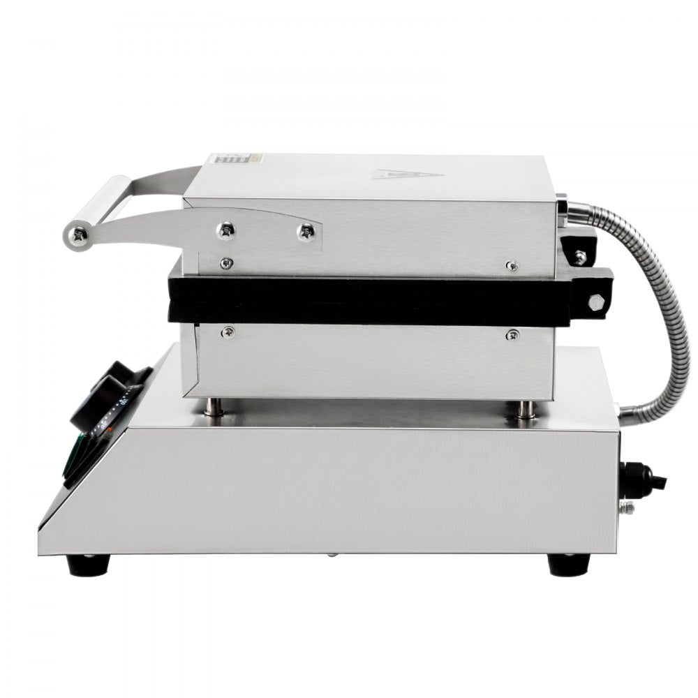 VEVOR 110V Commercial Waffle Maker 4Pcs Nonstick 2000W Electric Waffle Machine Stainless Steel 110V Temperature and Time Control Rectangle Belgian Waffle Maker Suitable for Bakeries Snack Bar Family