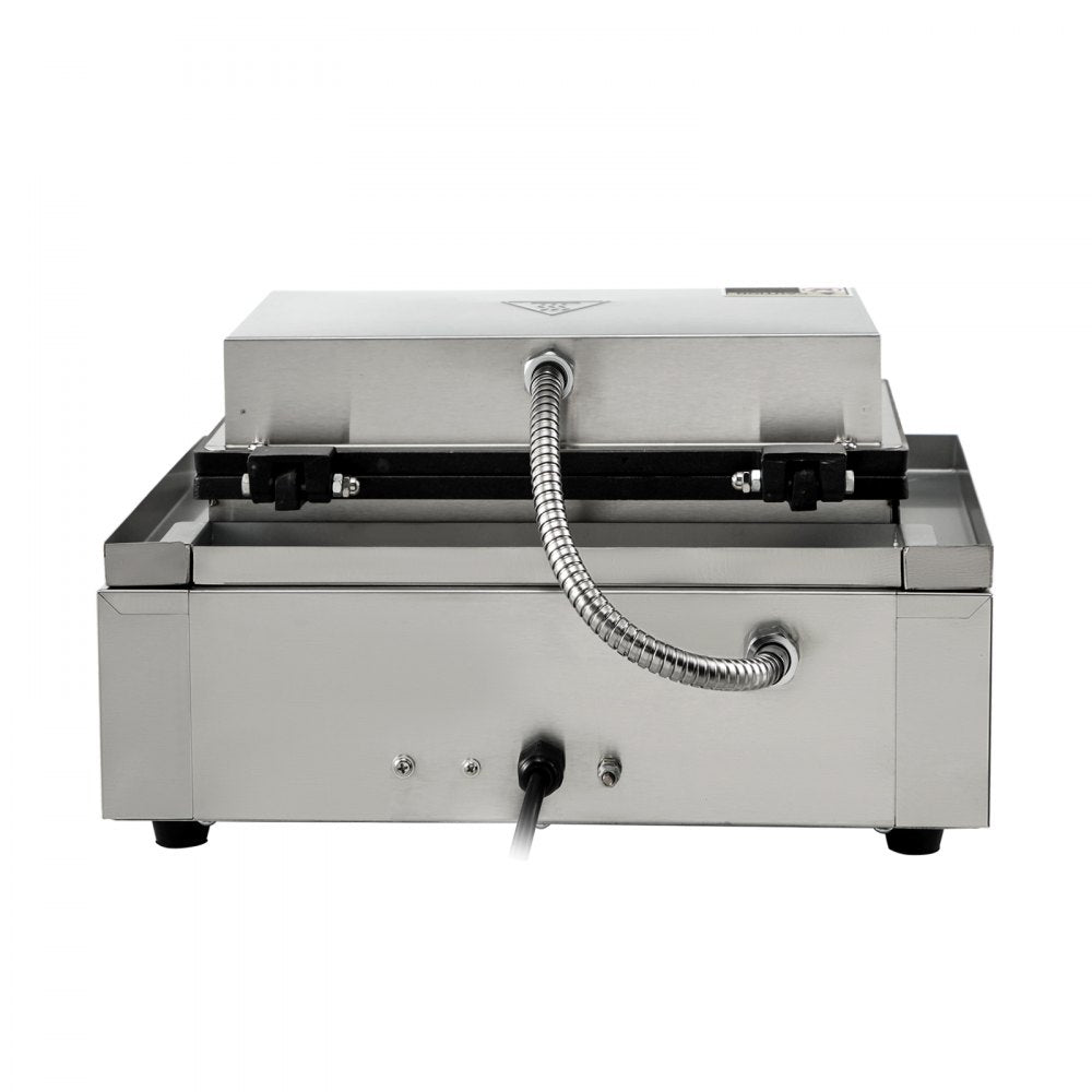 VEVOR Commercial Rectangle Waffle Maker 10pcs Nonstick Electric Waffle Maker Machine Stainless Steel 110V Temperature and Time Control Heart Waffle Maker Suitable for Restaurant Snack Bar