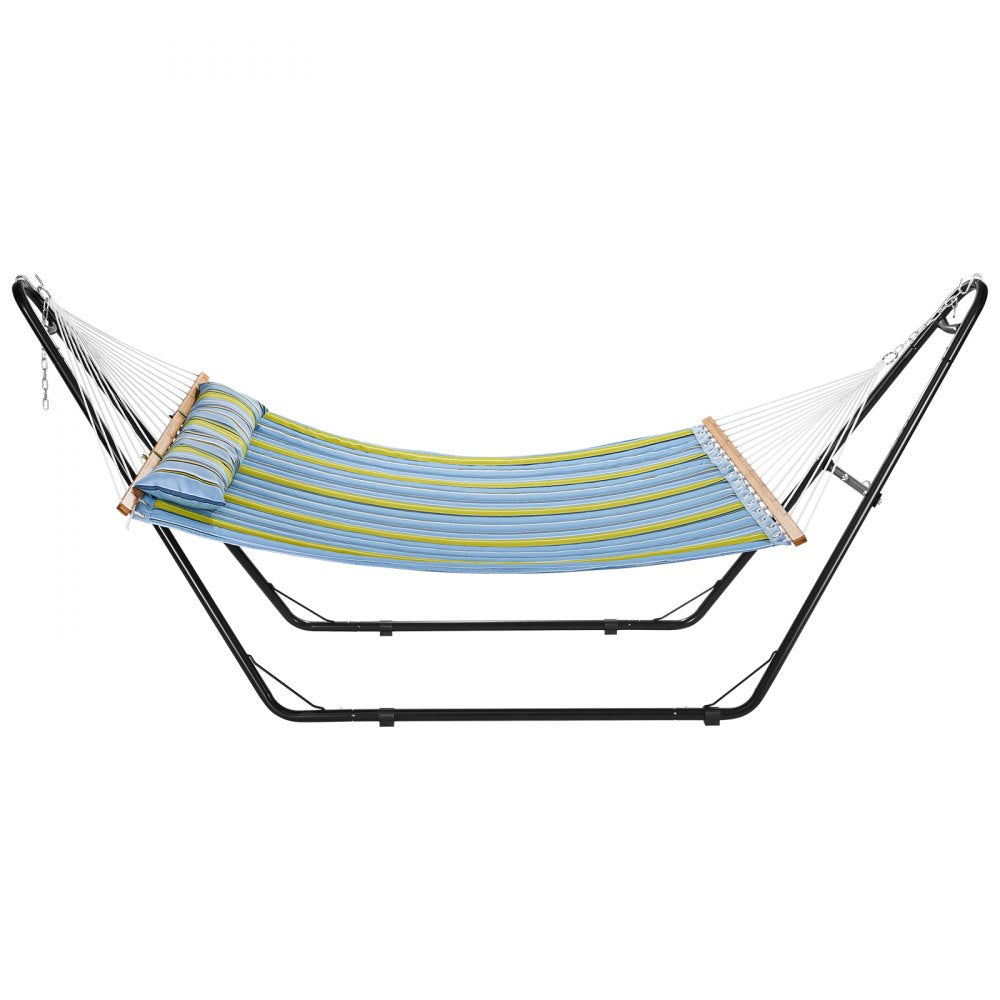 VEVOR Two Person Hammock with Stand Included Heavy Duty 480lb Capacity, Double Hammock with Portable Steel Stand and Carrying Bag and Pillow, Freestanding Hammock for Outdoor Patio Yard Beach