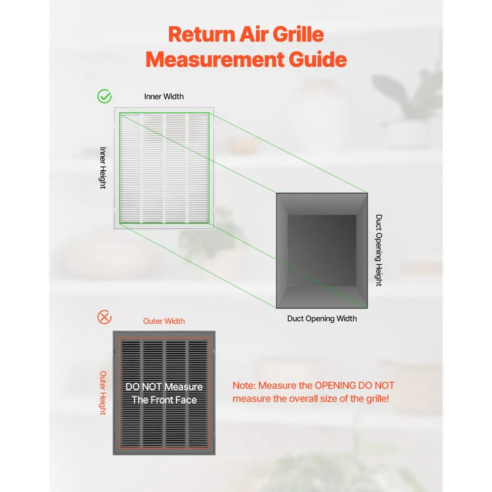 VEVOR Return Air Filter Grille Fits W20 x H25 Inch Duct Opening Air Vent Cover