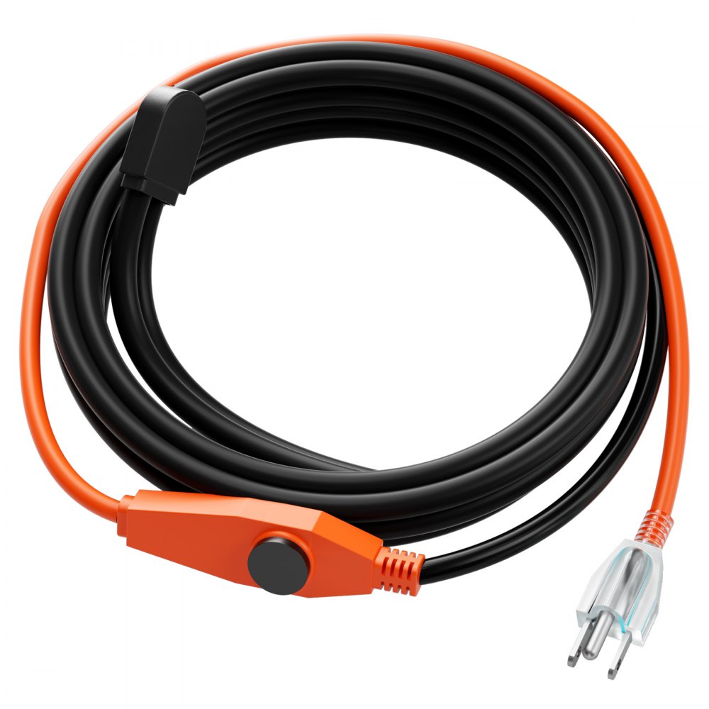 VEVOR Pipe Heating Cable 12FT 7W/FT Heat Tape for Pipes with Built-in Thermostat
