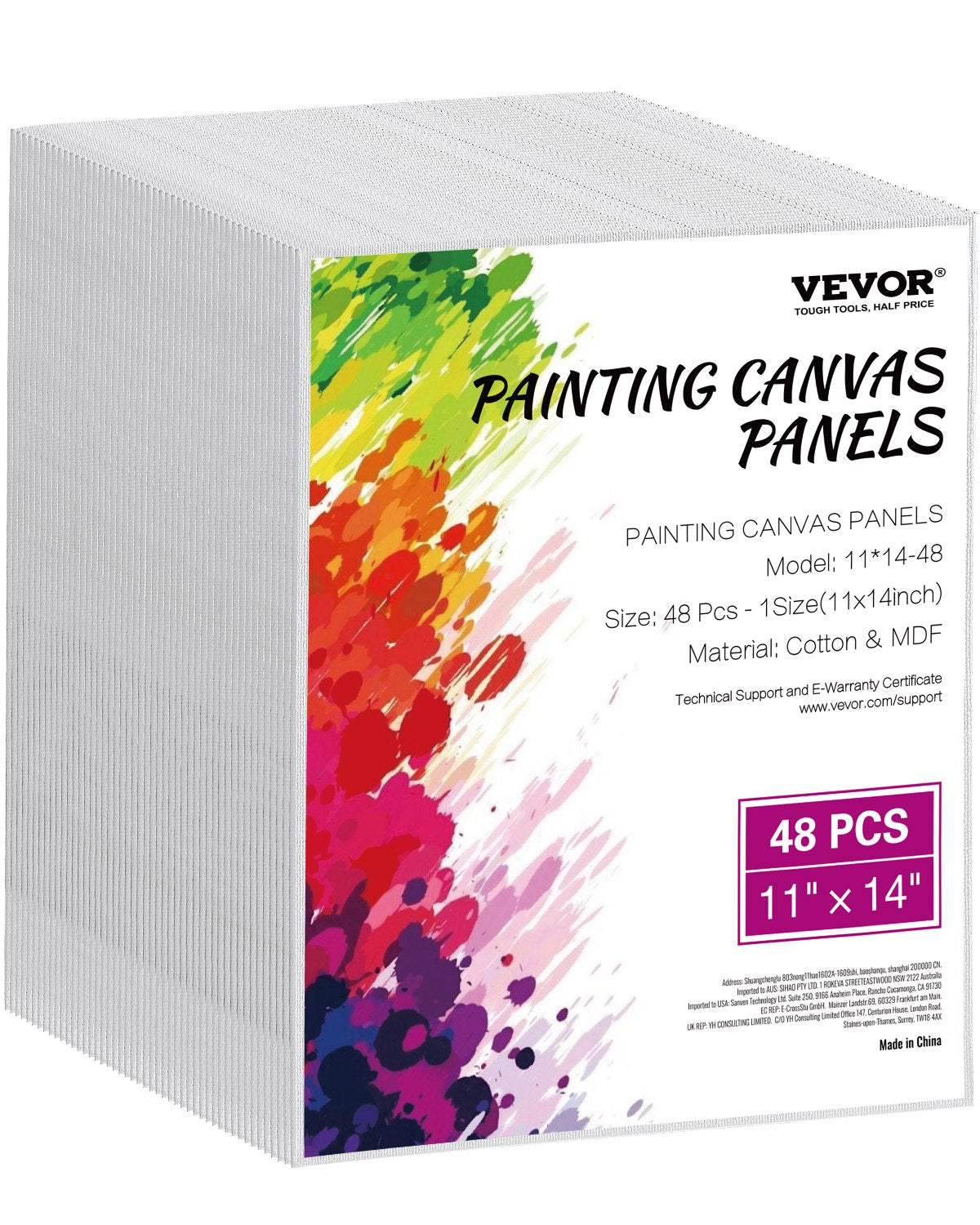 VEVOR Canvas Boards for Painting 48 Pack 11 x 14 Inch Blank Canvases for Painting