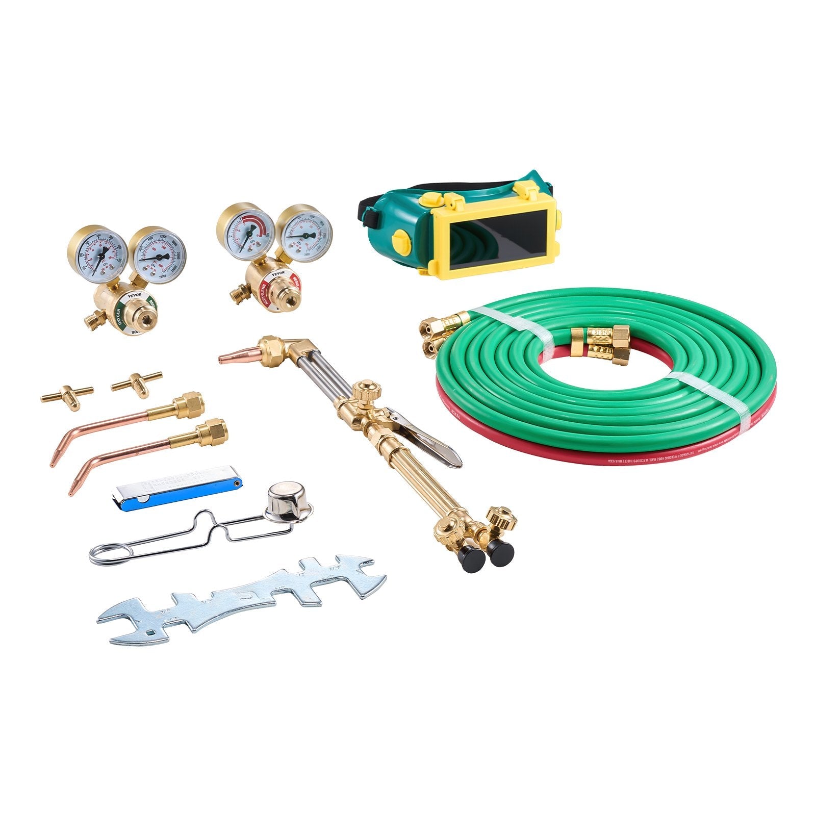 VEVOR Oxygen Acetylene Torch Kit 14PCS Gas Welding Cutting Set & Cylinder Holder