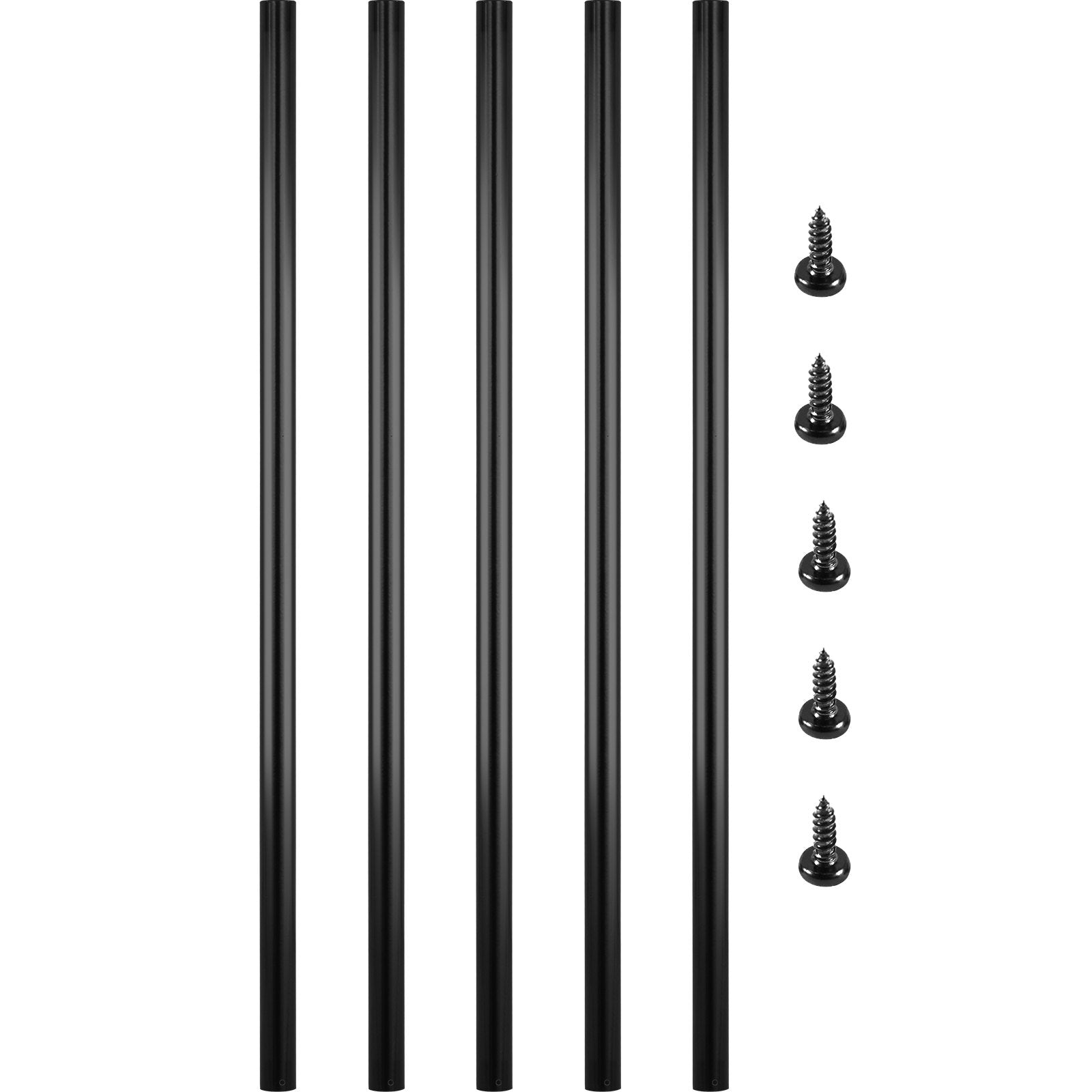 VEVOR Deck Balusters, 101 Pack Metal Deck Spindles, 26"x0.75" Staircase Baluster With Screws, Aluminum Alloy Deck Railing for Wood and Composite Deck, Circle Baluster for Outdoor Stair Deck Porch