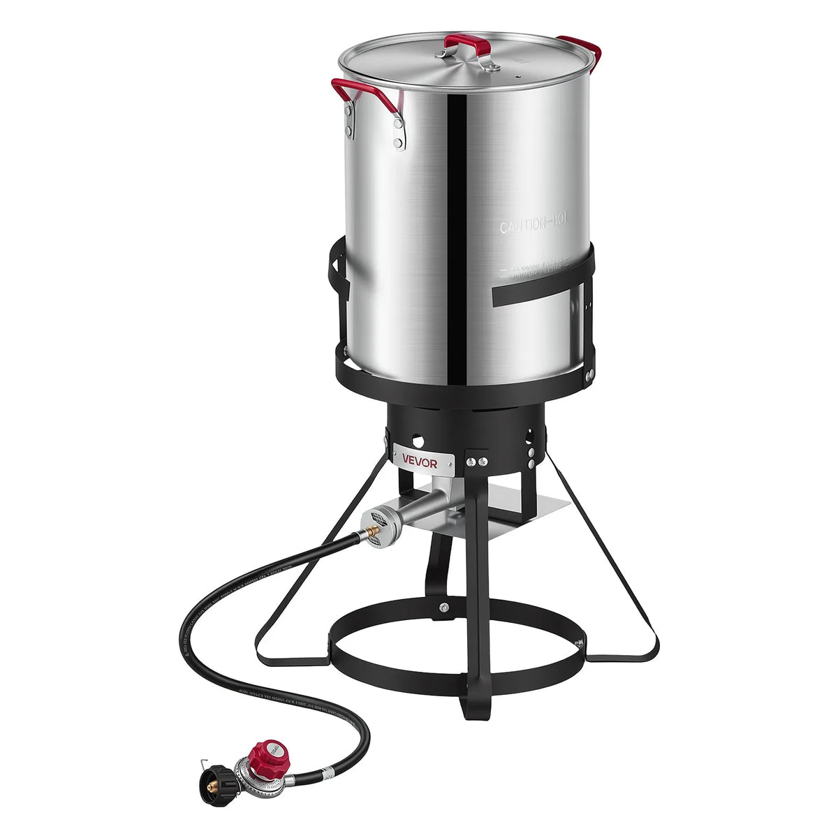 30 QT Turkey Fryer & Seafood Boiler Set with 54,000 BTU Propane Burner, Basket & Stand