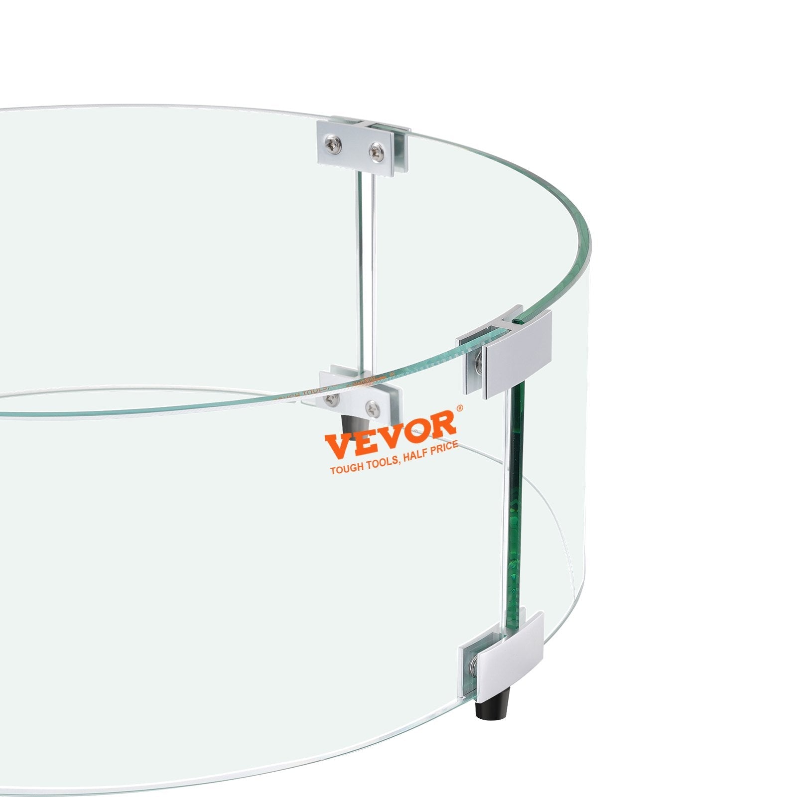 VEVOR Fire Pit Wind Guard, 29 x 8 inch Round Glass Flame Shield, 0.24-Inch Thick Fire Table Accessory, Clear Tempered Glass Flame Guard for Propane, Gas, Outdoor, Patio, Backyard