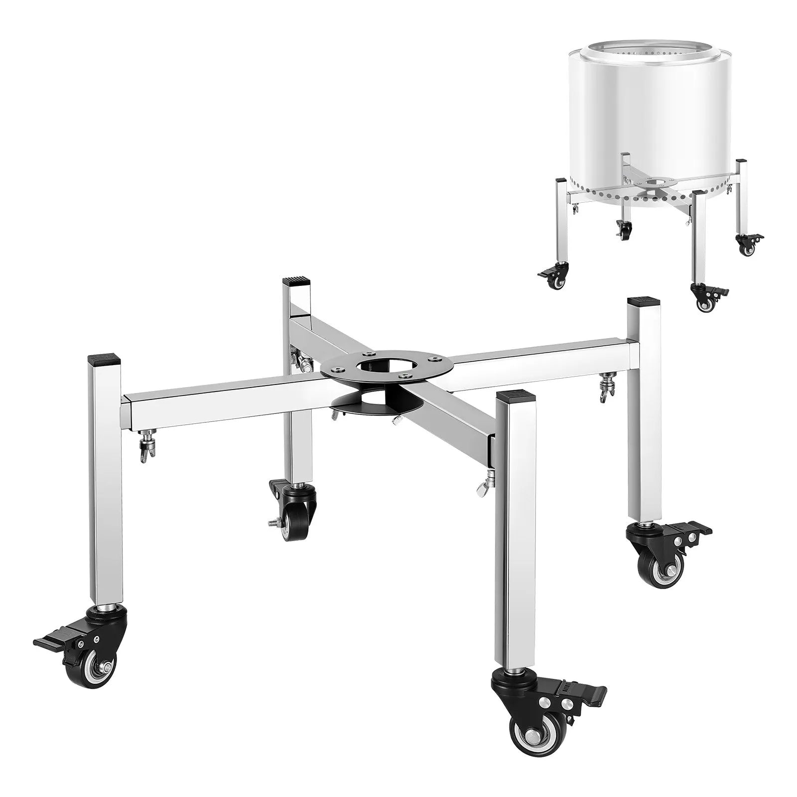 VEVOR Fire Pit Stand 15-27 Inch Adjustable with 4 Casters for Solo Stove