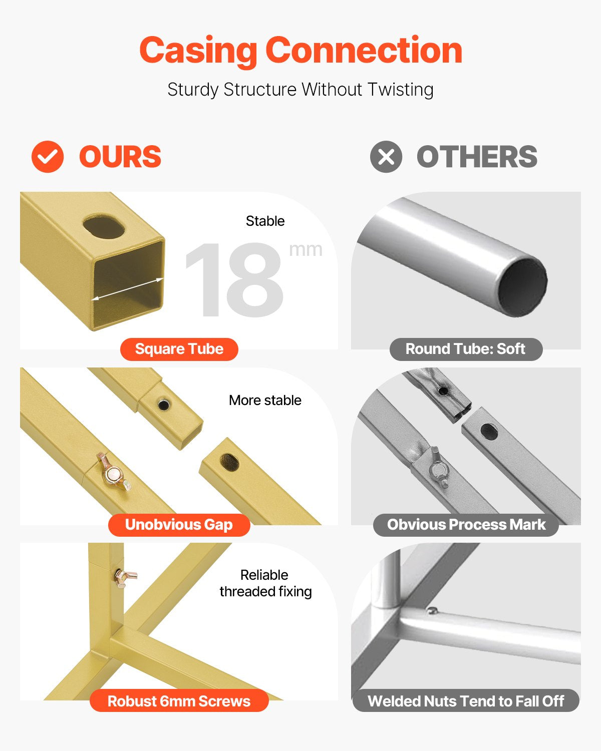 VEVOR Metal Arch Backdrop Stand Set of 3 Stand with Case Connection for Wedding