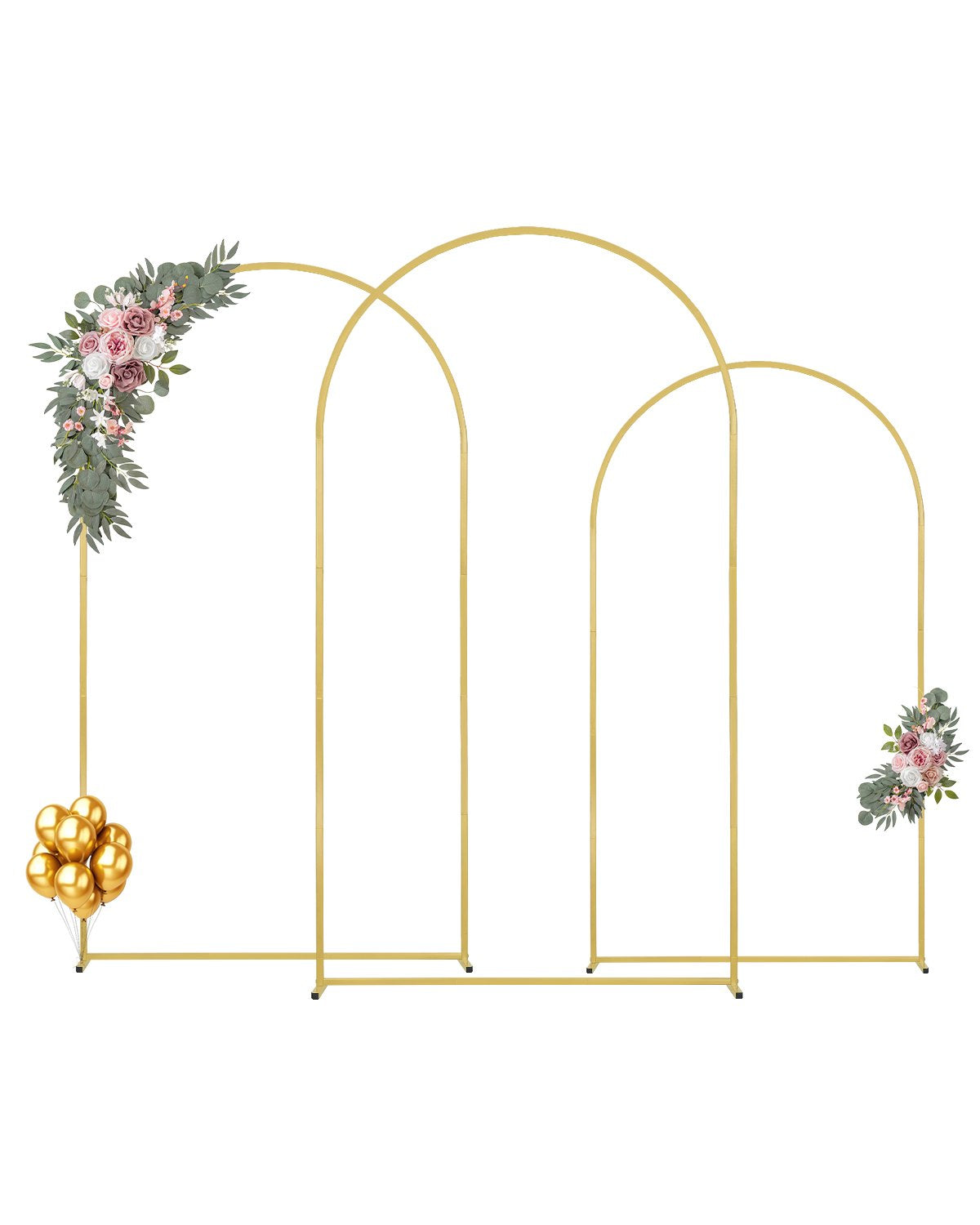 VEVOR Metal Arch Backdrop Stand Set of 3 Stand with Case Connection for Wedding