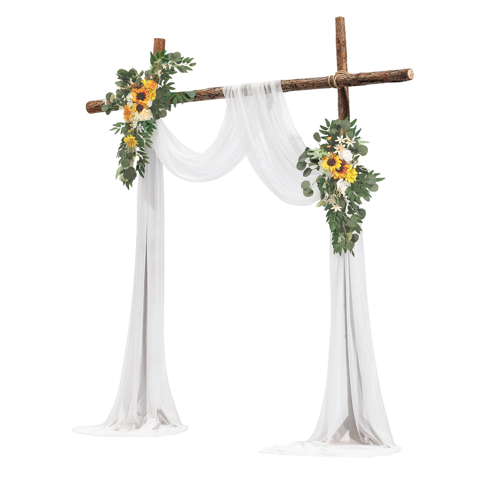 VEVOR Artificial Wedding Arch Flowers Kit Yellow With 2 Pcs Flowers 1 Pcs Drapes