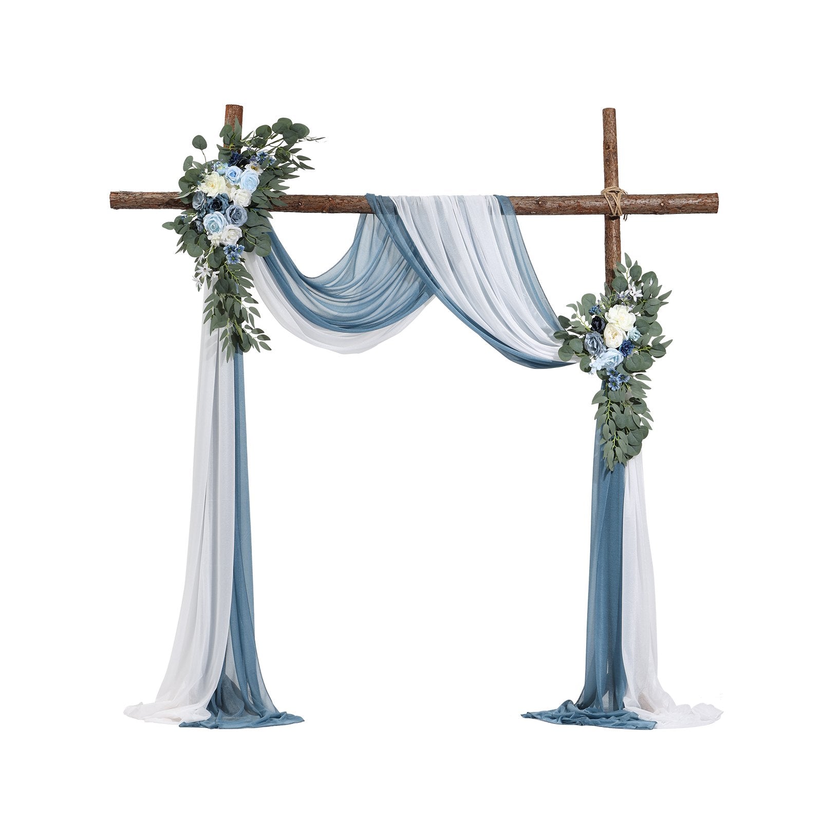 VEVOR Artificial Wedding Arch Flowers Kit Blue With 2 Pcs Flowers 2 Pcs Drapes