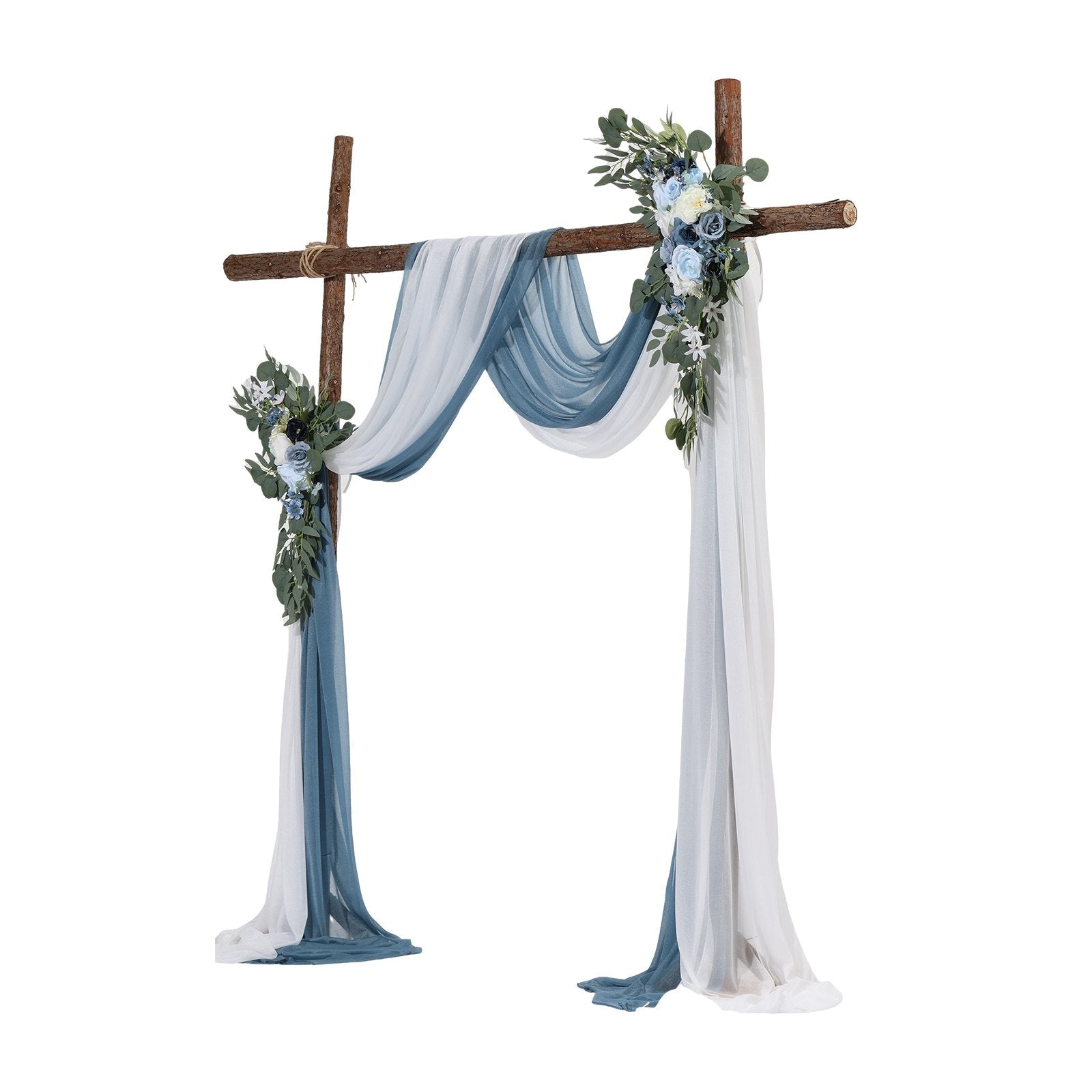 VEVOR Artificial Wedding Arch Flowers Kit Blue With 2 Pcs Flowers 2 Pcs Drapes