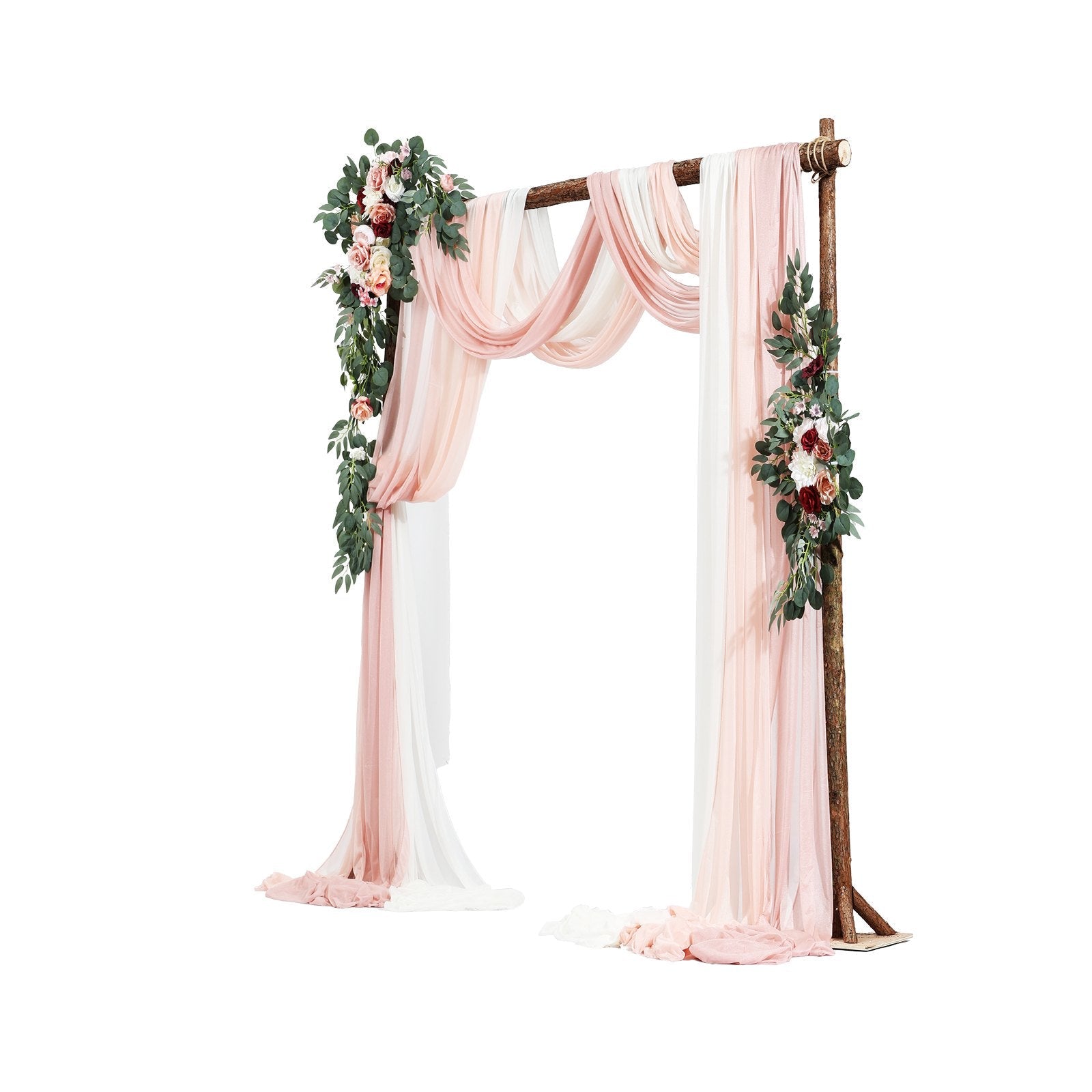 VEVOR Artificial Wedding Arch Flowers Kit Pink With 2 Pcs Flowers 3 Pcs Drapes