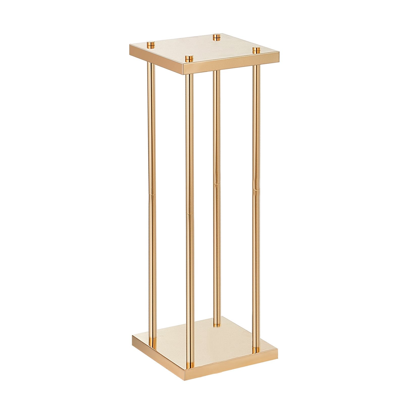 VEVOR 4PCS Gold Metal Column Wedding Flower Stand, 31.5inch/80cm High With Metal Laminate, Vase Geometric Centerpiece Stands, Cylindrical Floral Display Rack for Events Reception, Party Road Leads