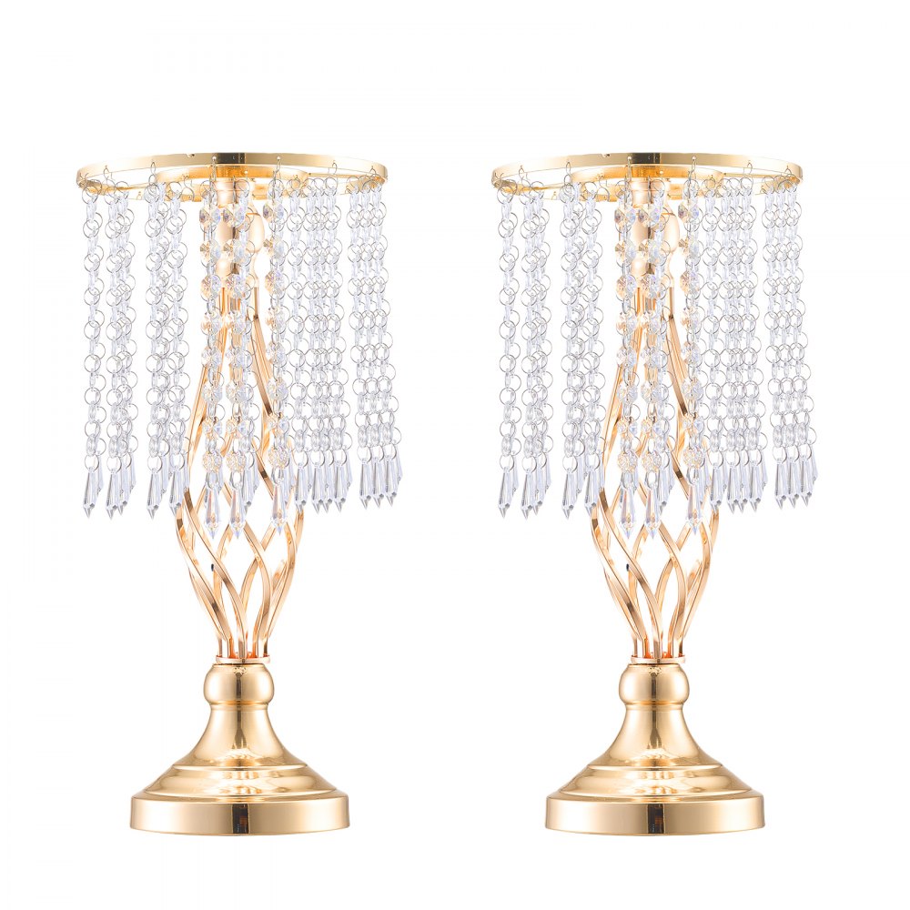 VEVOR 20PCS 43cm/16.9” Tall Crystal Wedding Flower Stand Vase for Party Decor