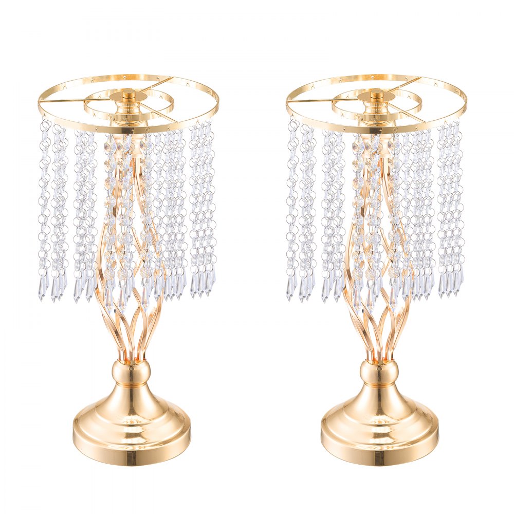 VEVOR 20PCS 43cm/16.9” Tall Crystal Wedding Flower Stand Vase for Party Decor