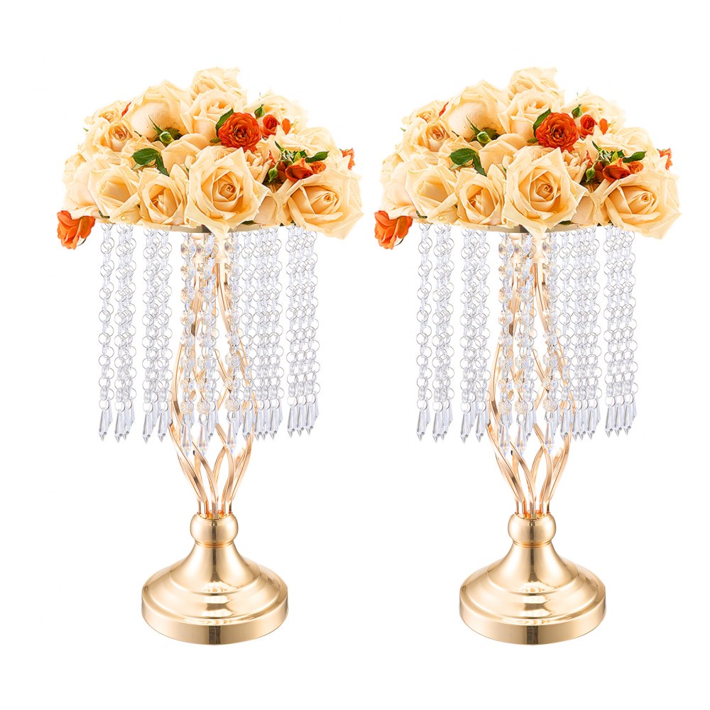 VEVOR 20PCS 43cm/16.9” Tall Crystal Wedding Flower Stand Vase for Party Decor