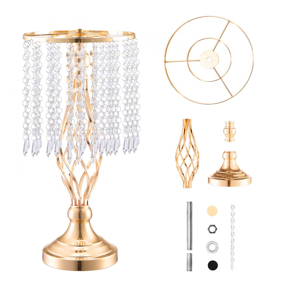 VEVOR 20PCS 43cm/16.9” Tall Crystal Wedding Flower Stand Vase for Party Decor