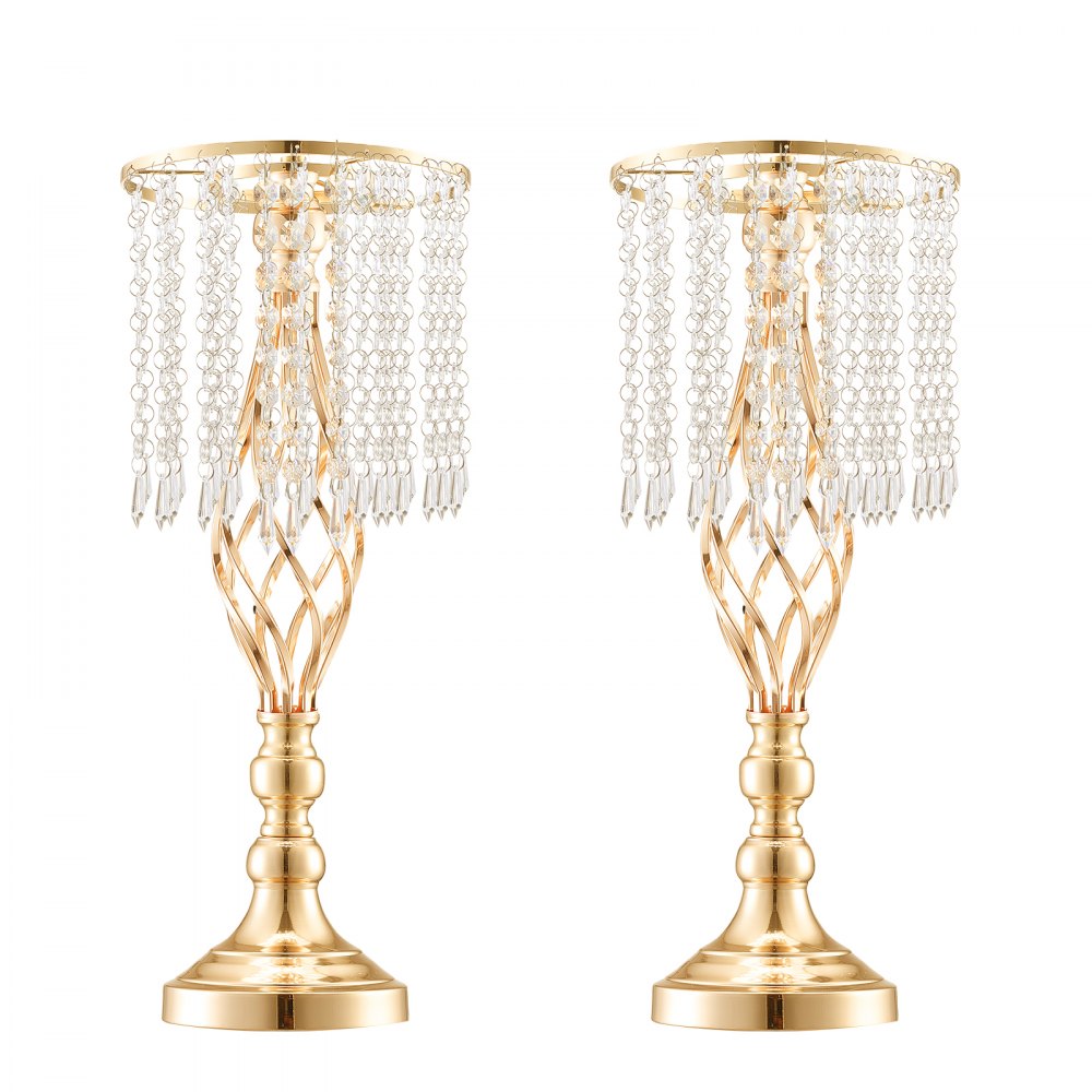 VEVOR 12PCS 49cm/19.3” Tall Crystal Wedding Flower Stand Vase for Party Decor