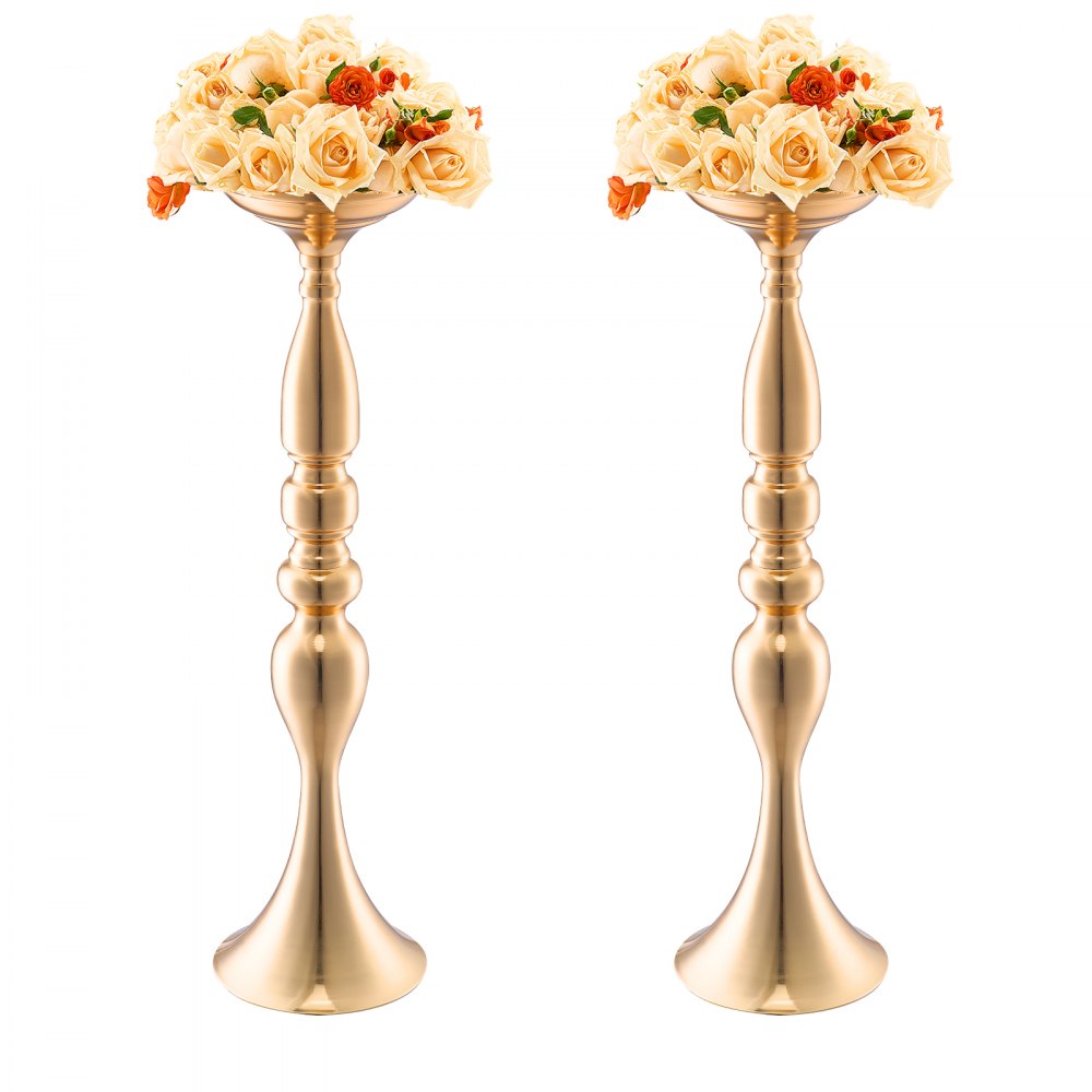 VEVOR 24PCS 50cm/19.7” Wedding Flower Vase Metal Gold Floral Stand for Table