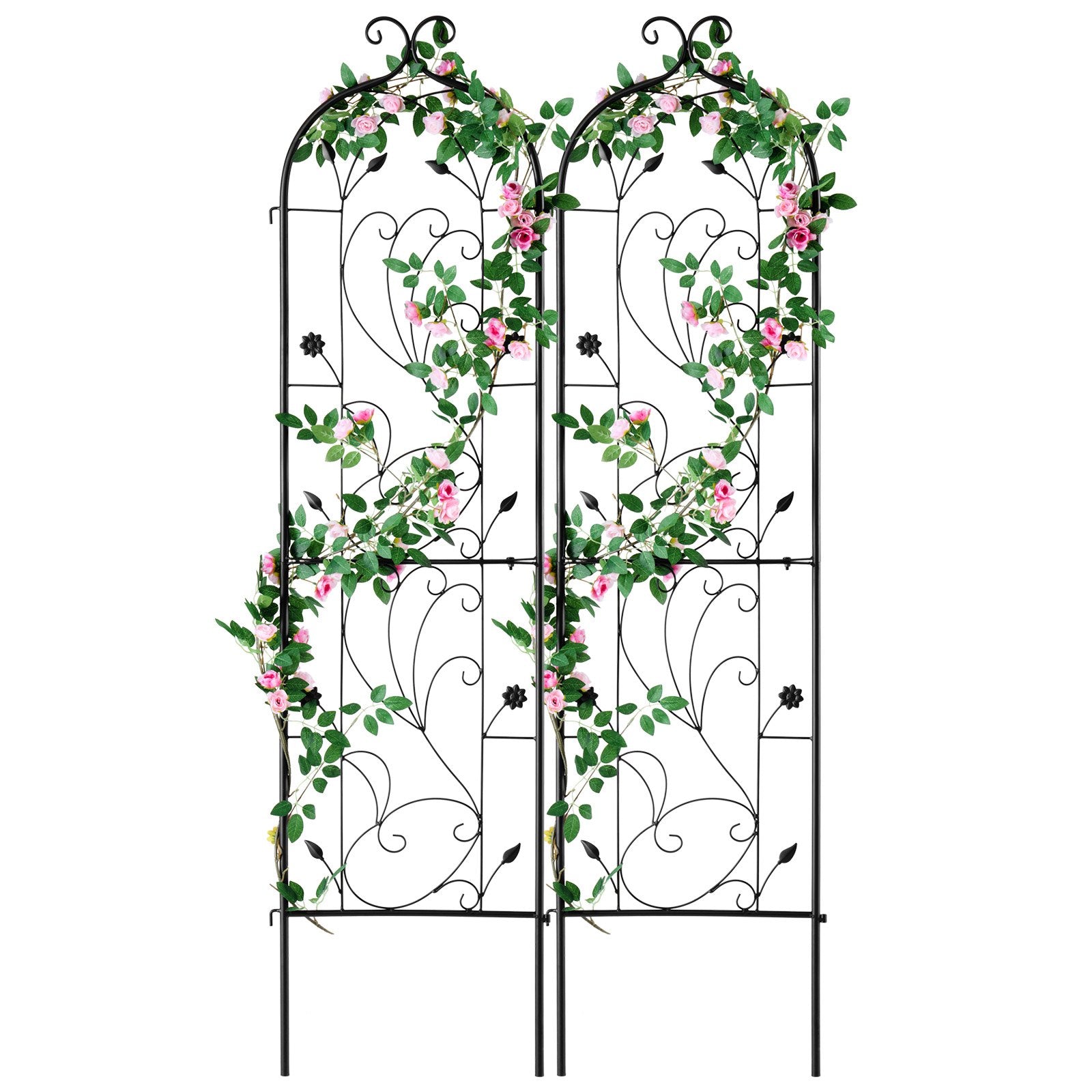 VEVOR 2 Packs Metal Garden Trellis for Climbing Plant Support 60x15 in Rustproof