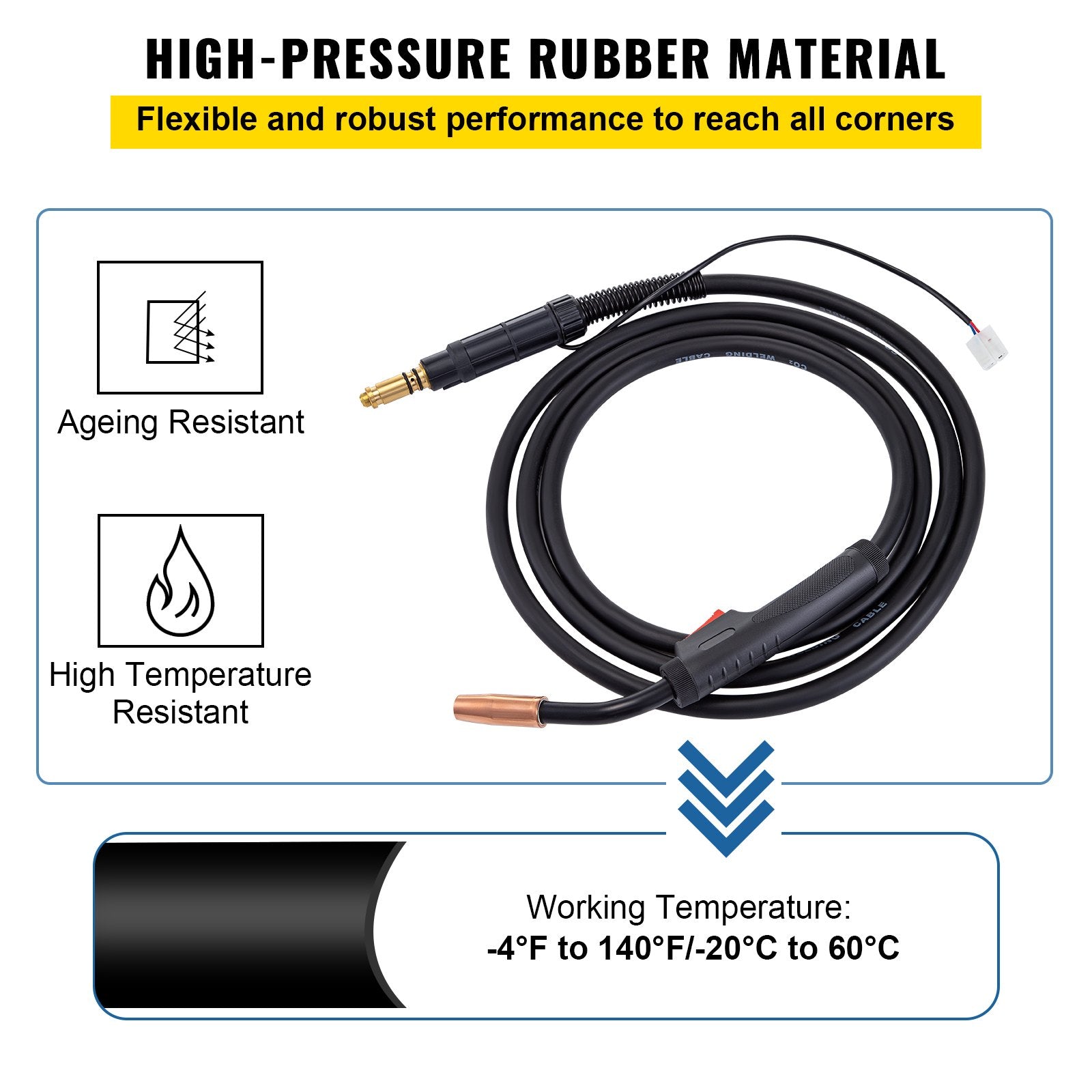 VEVOR 150Amp 11.5Ft Mig Welding Gun fit for Lincoln Welding Torch Stinger Replacement fit for Lincoln Magnum 100L (K530-5) fit 0.025 to 0.45 Inch Wire