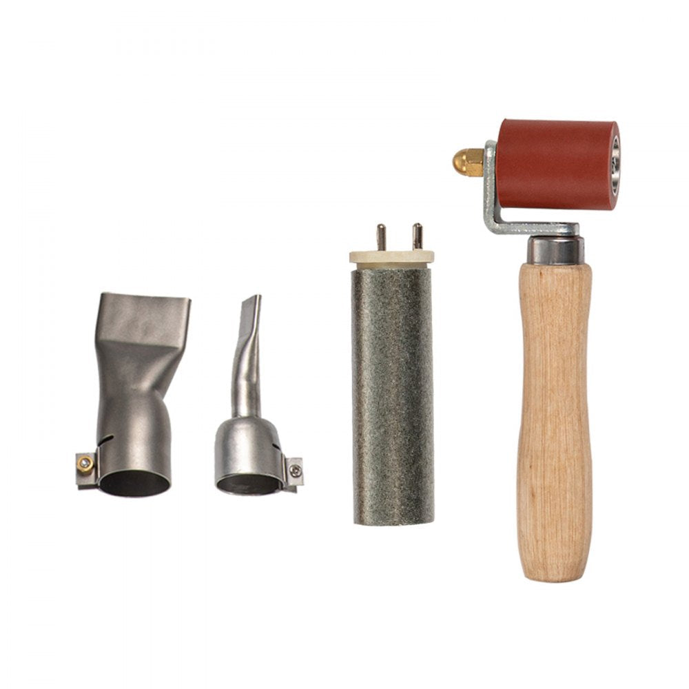 VEVOR Roofing Welder, 4 Pcs PVC Welding Gun, 1600W Hot Air Plastic Welder, 120V PVC Heat Gun, Plastic Welder w/ Mica Pipe Heating Core, Stepless Temperature Regulation 104-1112 °F Plastic Welder Kit