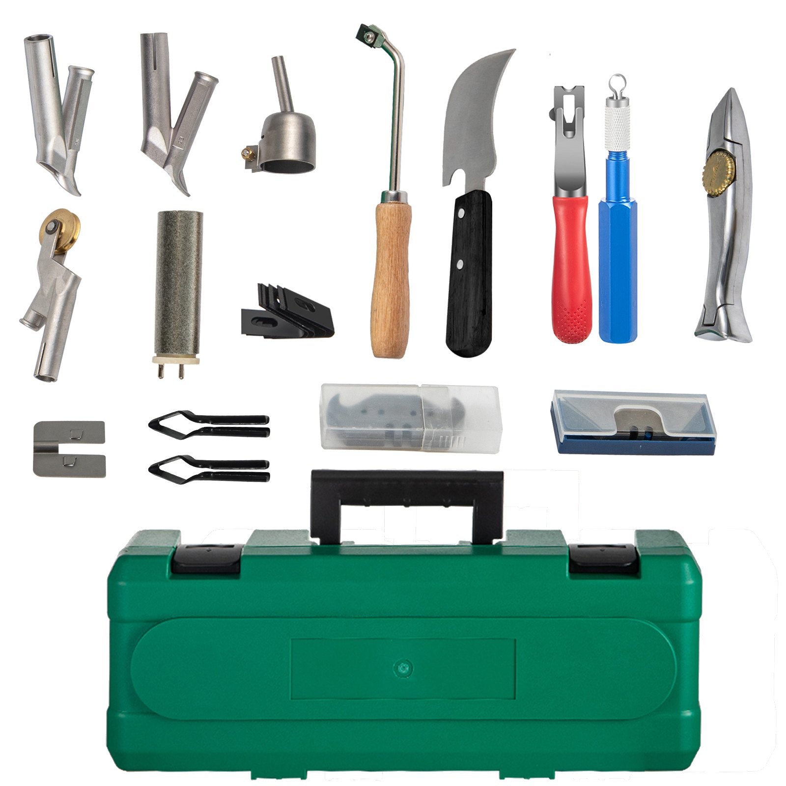 VEVOR Roofing Welder, 14 PCS PVC Welding Gun, 1600W PVC Welder With Case, 120V PVC Heat Gun, Plastic Welder w/ Mica Pipe Heating Core, Stepless Temperature Regulation 104-1112 °F Plastic Welder Kit