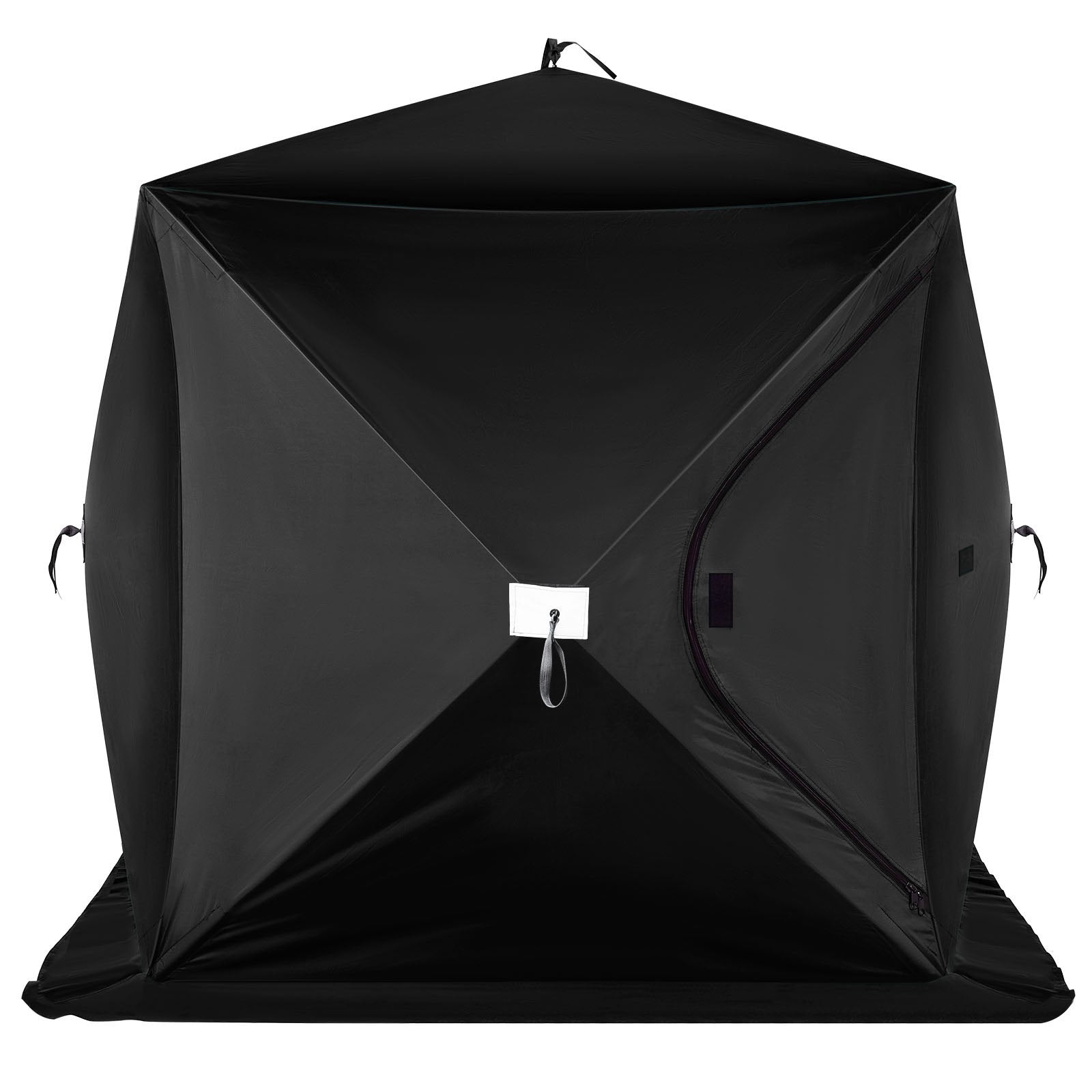 VEVOR 2-3 Person Ice Fishing Shelter Tent, 300D Oxford Fabric Portable Ice Shelter with Pop-up Pull Design, Strong Waterproof and Windproof Ice Fish Shelter for Outdoor Fishing, Black