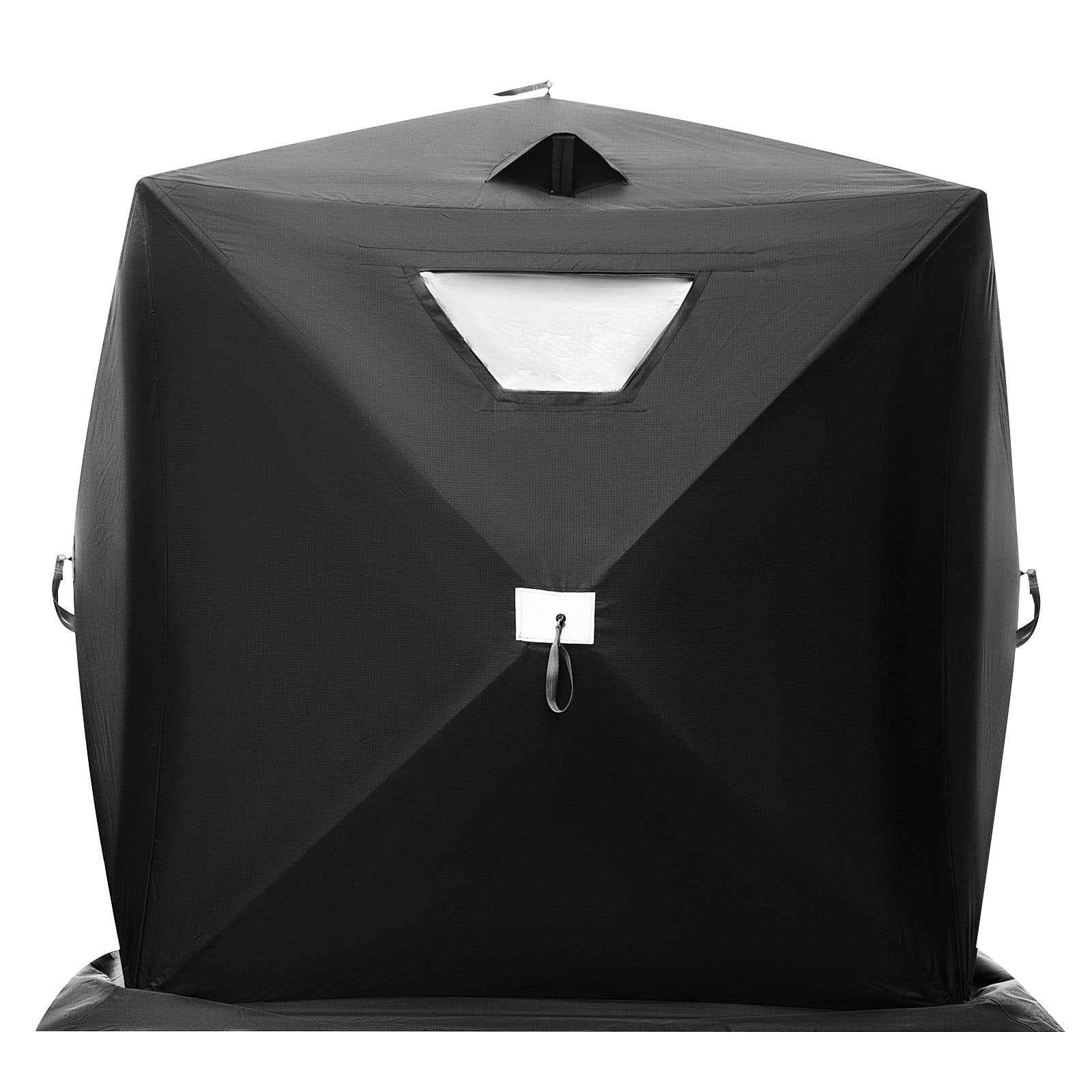VEVOR 2-3 Person Ice Fishing Shelter Tent, 300D Oxford Fabric Portable Ice Shelter with Pop-up Pull Design, Strong Waterproof and Windproof Ice Fish Shelter for Outdoor Fishing, Black