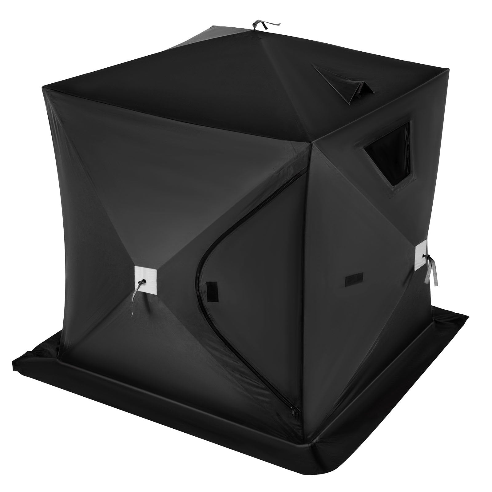 VEVOR 2-3 Person Ice Fishing Shelter Tent, 300D Oxford Fabric Portable Ice Shelter with Pop-up Pull Design, Strong Waterproof and Windproof Ice Fish Shelter for Outdoor Fishing, Black