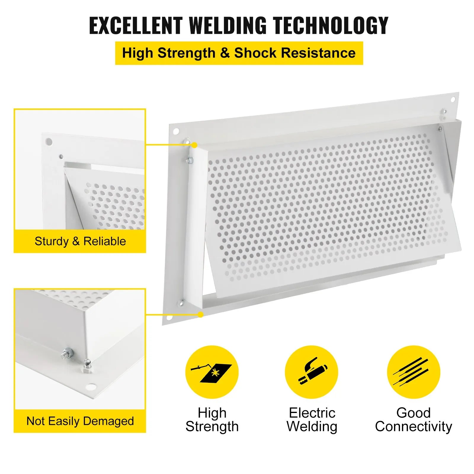 VEVOR Crawl Space Flood Vent Foundation Flood Vent 8"Height x 16"Width Wall Vent
