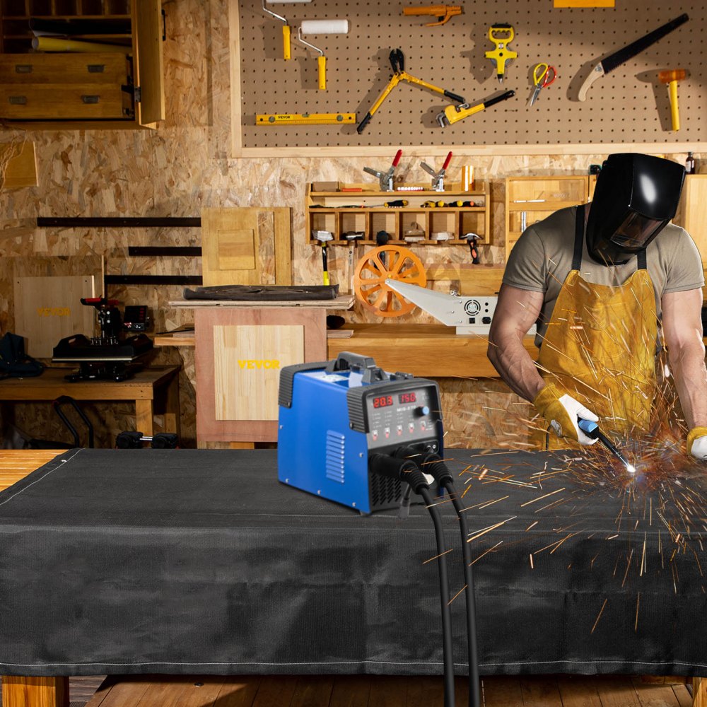 VEVOR Fire Blankets, 2 Pack Welding Blankets, 6' x 10'?Fire Suppression Blanket, 1022?°F Flame Retardant Blanket, Black?Fire Emergency Blankets, Fiberglass Fire Retardant Blanket?with?8?Brass Grommets