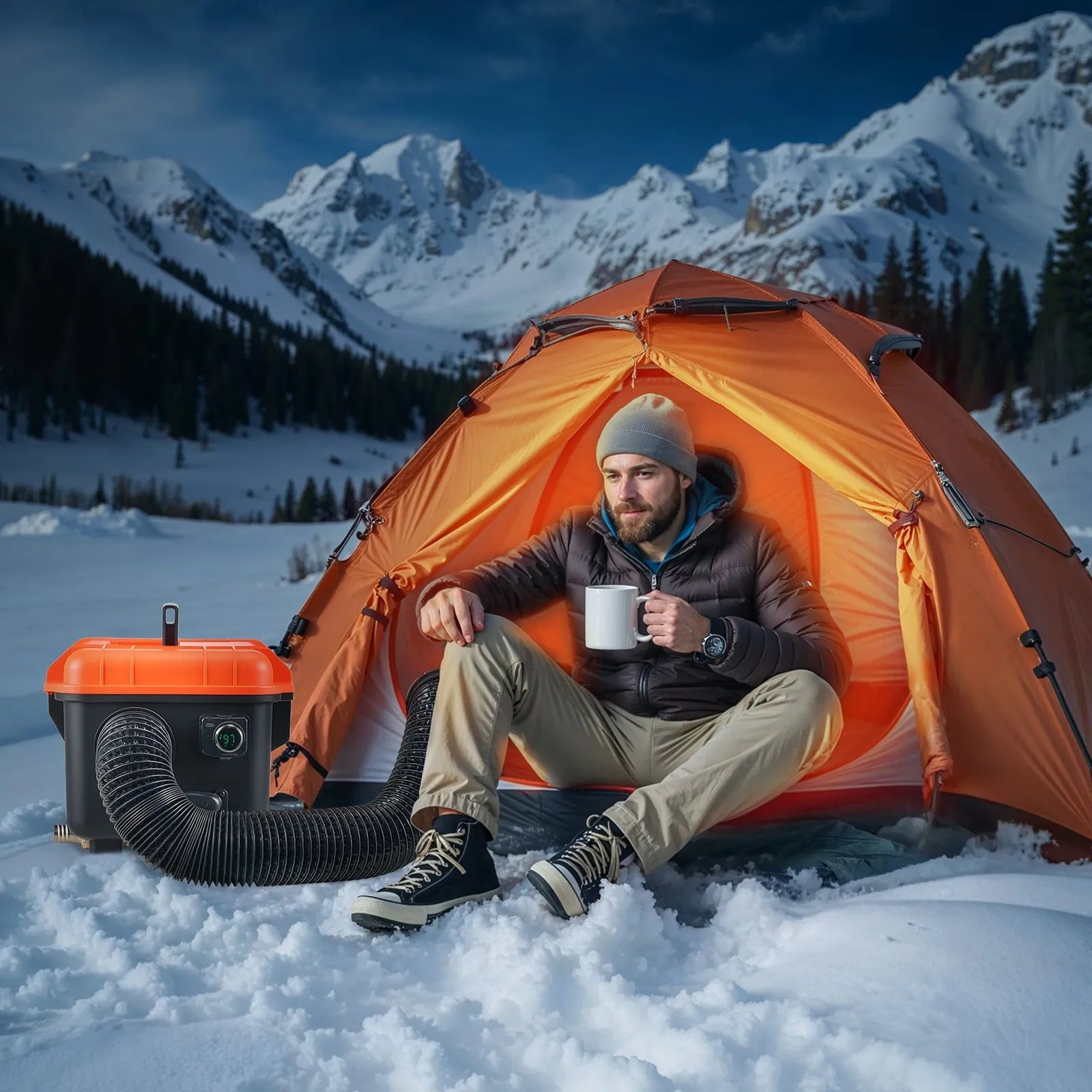 VEVOR Diesel Heater, 8KW, DC 12V/24V, All in One Portable Diesel Air Heater with Remote Control and LCD Screen, Fast Heating Low Noise, 1.1 Gal Fuel Tank for Trucks, Vans, RVs, Campers, and Garages