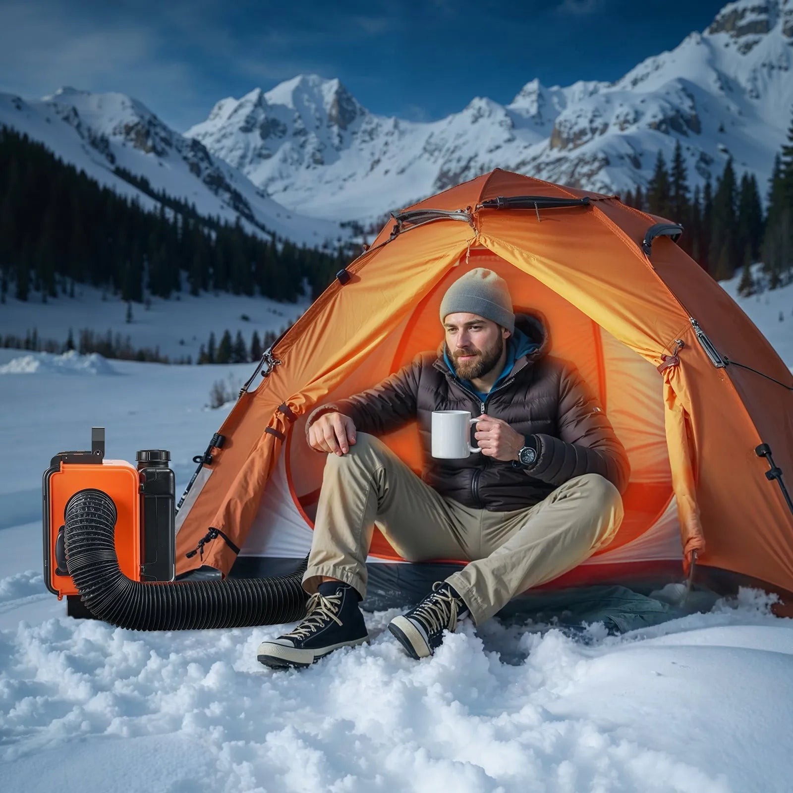 VEVOR Diesel Heater, 8KW, DC 12V/24V, All in One Portable Diesel Air Heater with Remote Control and LCD Screen, Fast Heating Low Noise, 1.2 Gal Fuel Tank for Trucks, Vans, RVs, Campers, and Garages