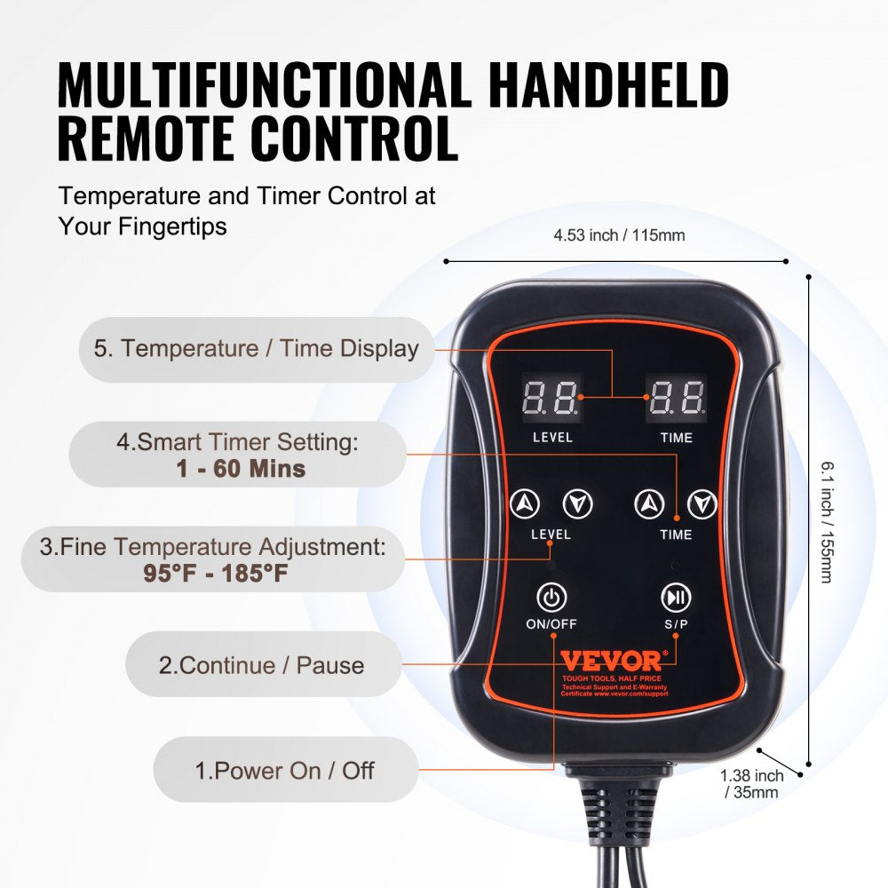 VEVOR Sauna Blanket for Detoxification, Portable Far Infrared Sauna for Home with Arm Holes for Comfort, 1-6 Level Adjustable Temprature Rannge 95-185?, 1-60 Minutes Timer, Carbon Fiber Heating