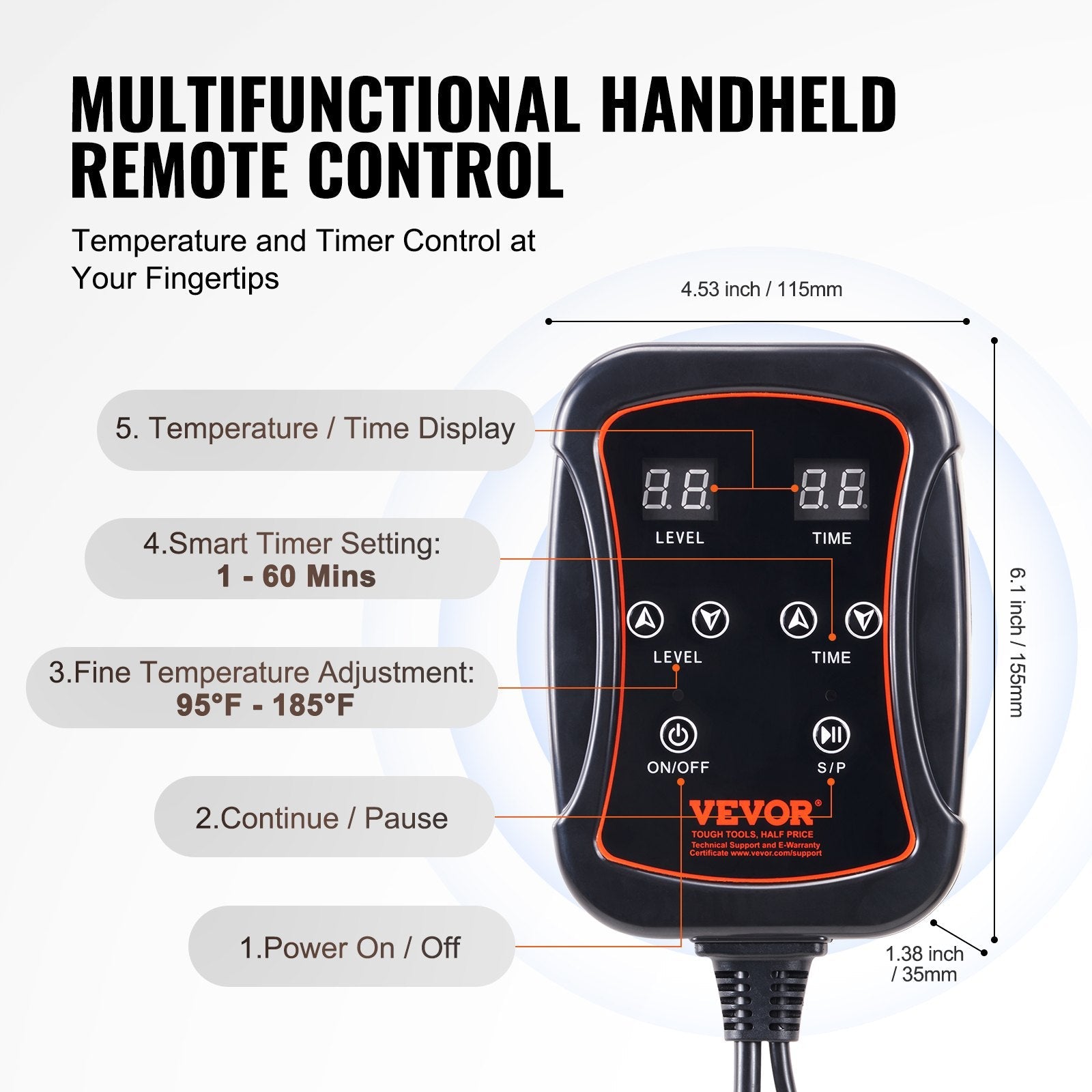 VEVOR Sauna Blanket for Detoxification, Portable Far Infrared Sauna for Home Relaxation, 1-6 Level Adjustable Temprature Rannge 95-185?, 1-60 Minutes Timer, Far Infrared Carbon Heating Sauna Bag