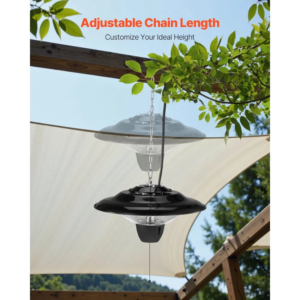1500W Hanging Patio Heater, Electric Infrared Heater with IP34 Protection