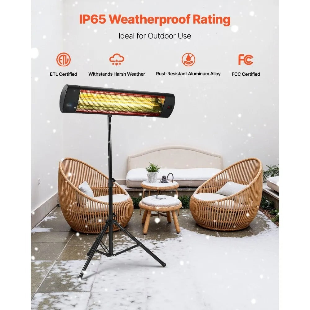 1500W Infrared Space Heater with Remote Control, LED Display and Timer