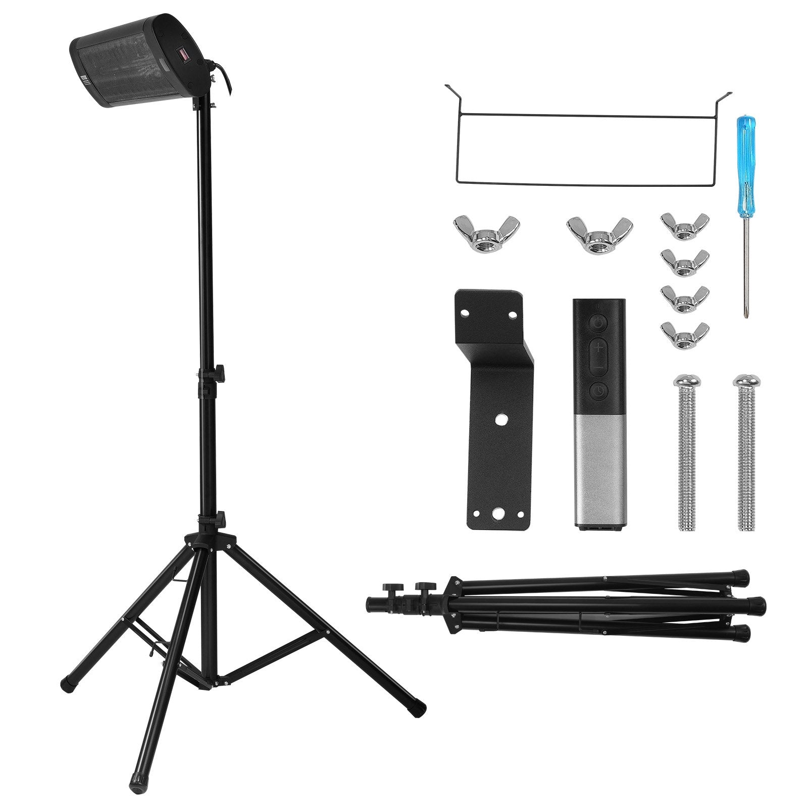 VEVOR Infrared Heater 1500W Electric Space Heater Remote Control 3 Speeds 24in