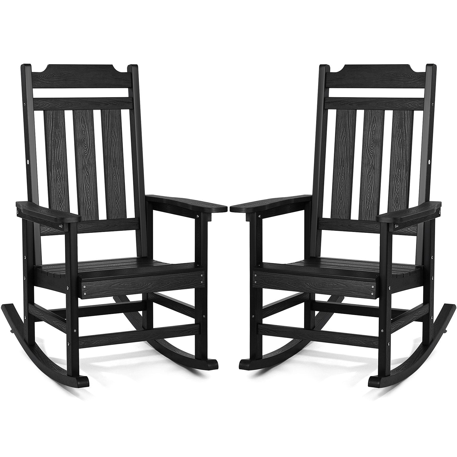 VEVOR Porch Rocker HIPS Outdoor Rocking Chair High Back 2 pcs 400 lbs Weight
