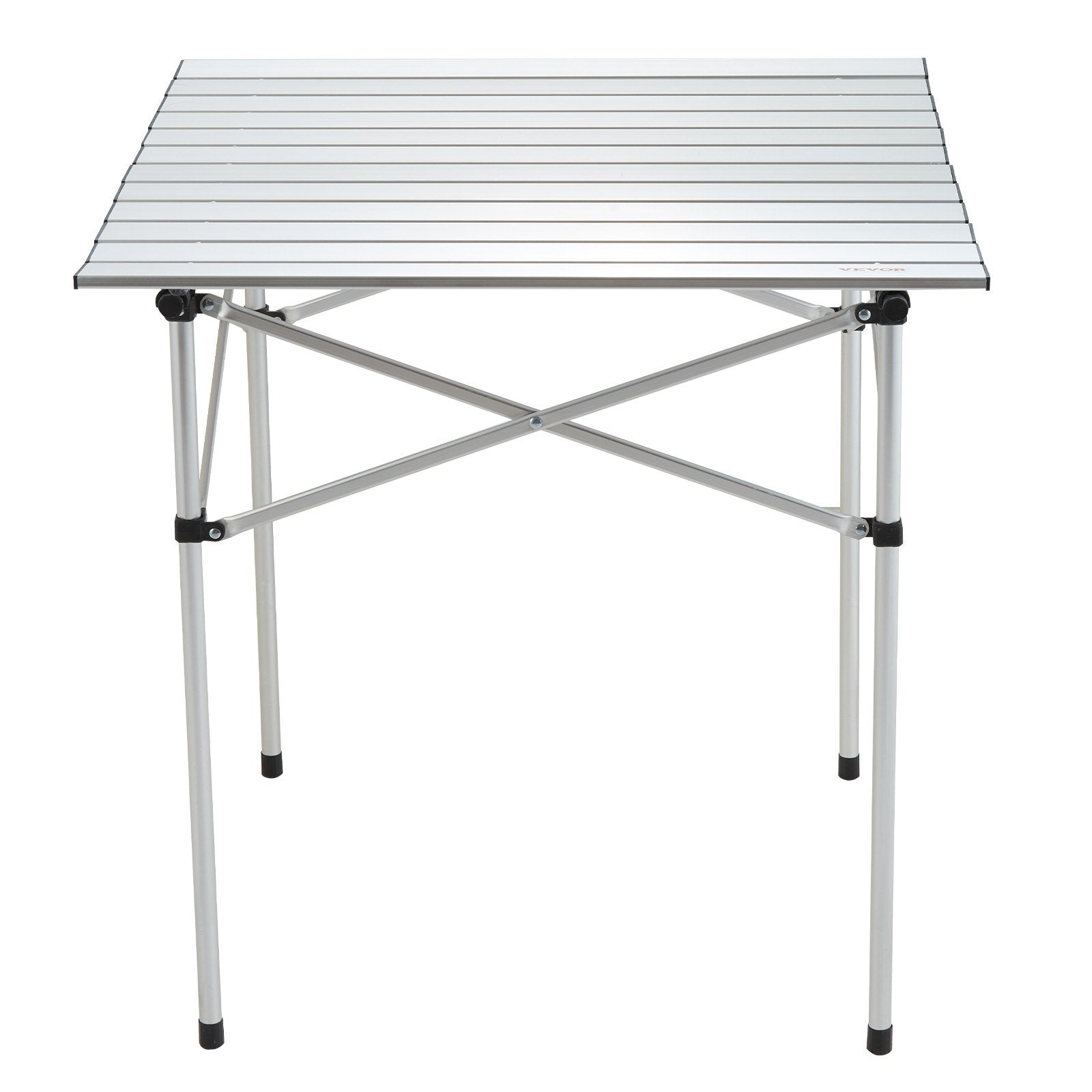 VEVOR Folding Camping Table, Outdoor Portable Side Tables, Lightweight Fold Up Table, Aluminum Ultra Compact Work Table with Carry Bag, For Cooking, Beach, Picnic, Travel, 24x16 inch, Silver