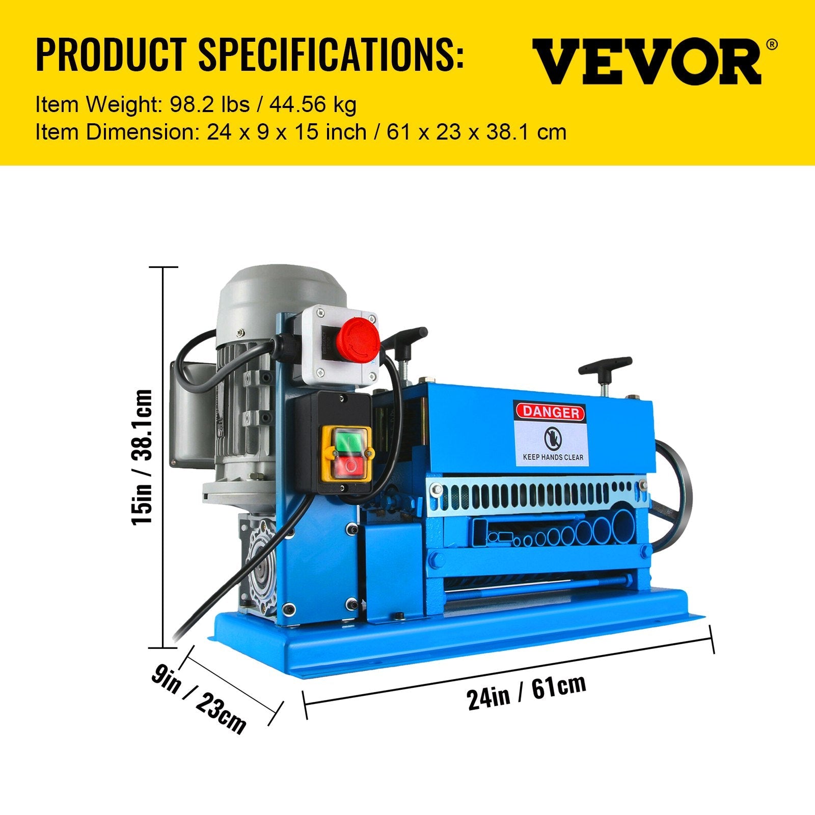 VEVOR Wire Stripping Machine DA 0.06 inch -1.5 inch,Wire Stripper Machine 11 Channels 10 Blades, Automatic Wire Stripping Tool with Manual Hand Cranked Industrial for Recycling Copper Wire