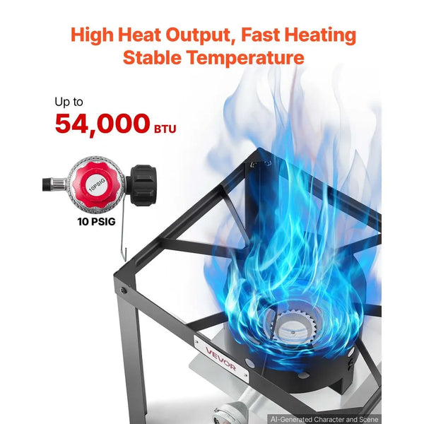 18 Qt Aluminum Fish & Wing Fryer with Double Baskets, 54,000 BTU Propane Burner & Stand