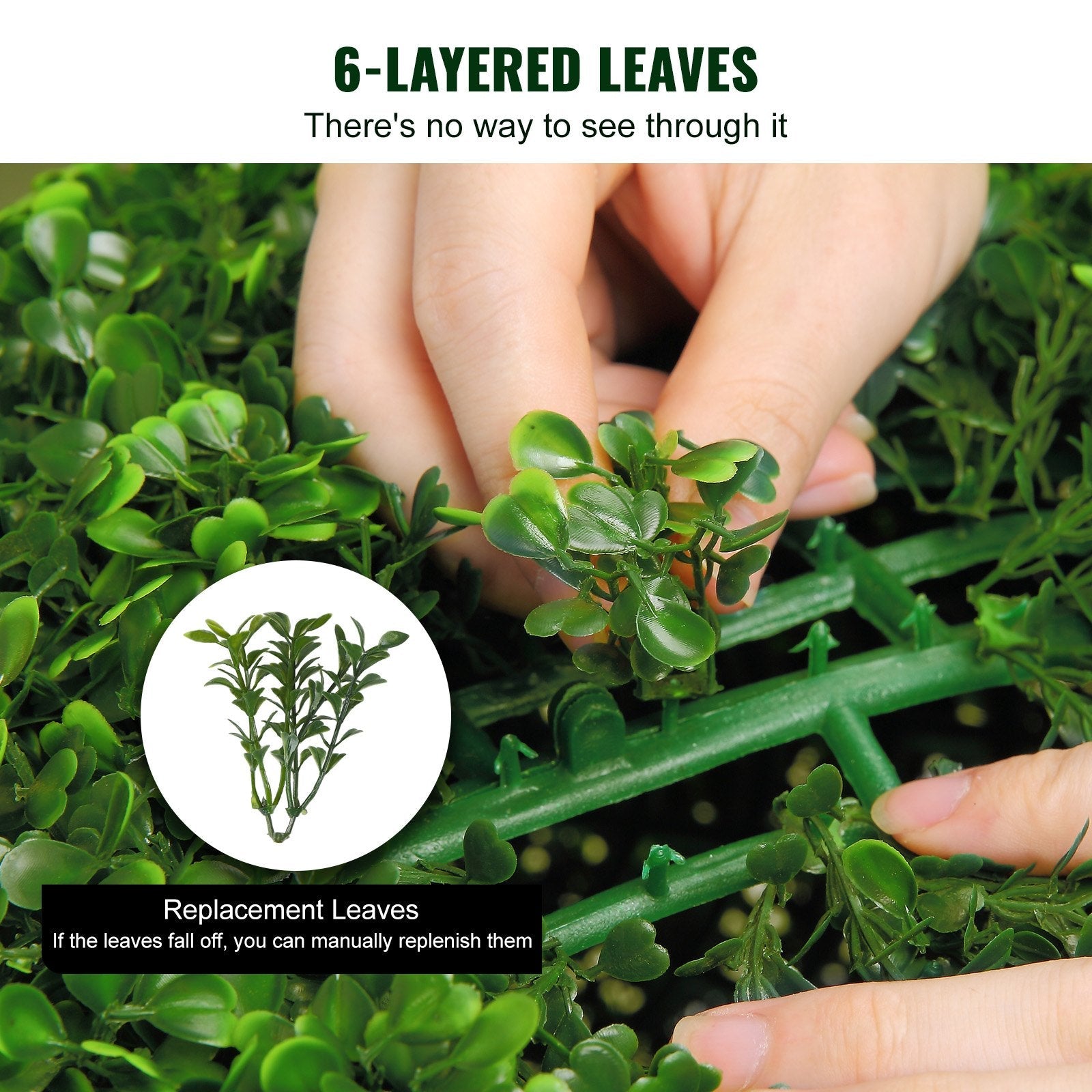 VEVOR Artificial Topiaries Boxwood Trees, 48 inch Tall (2 Pieces), 3 Ball-Shape Faux Topiaries Plant with Planters, Green Feaux Plant w/ Replaceable Leaves & Port for Decorative Indoor/Outdoor/Garden