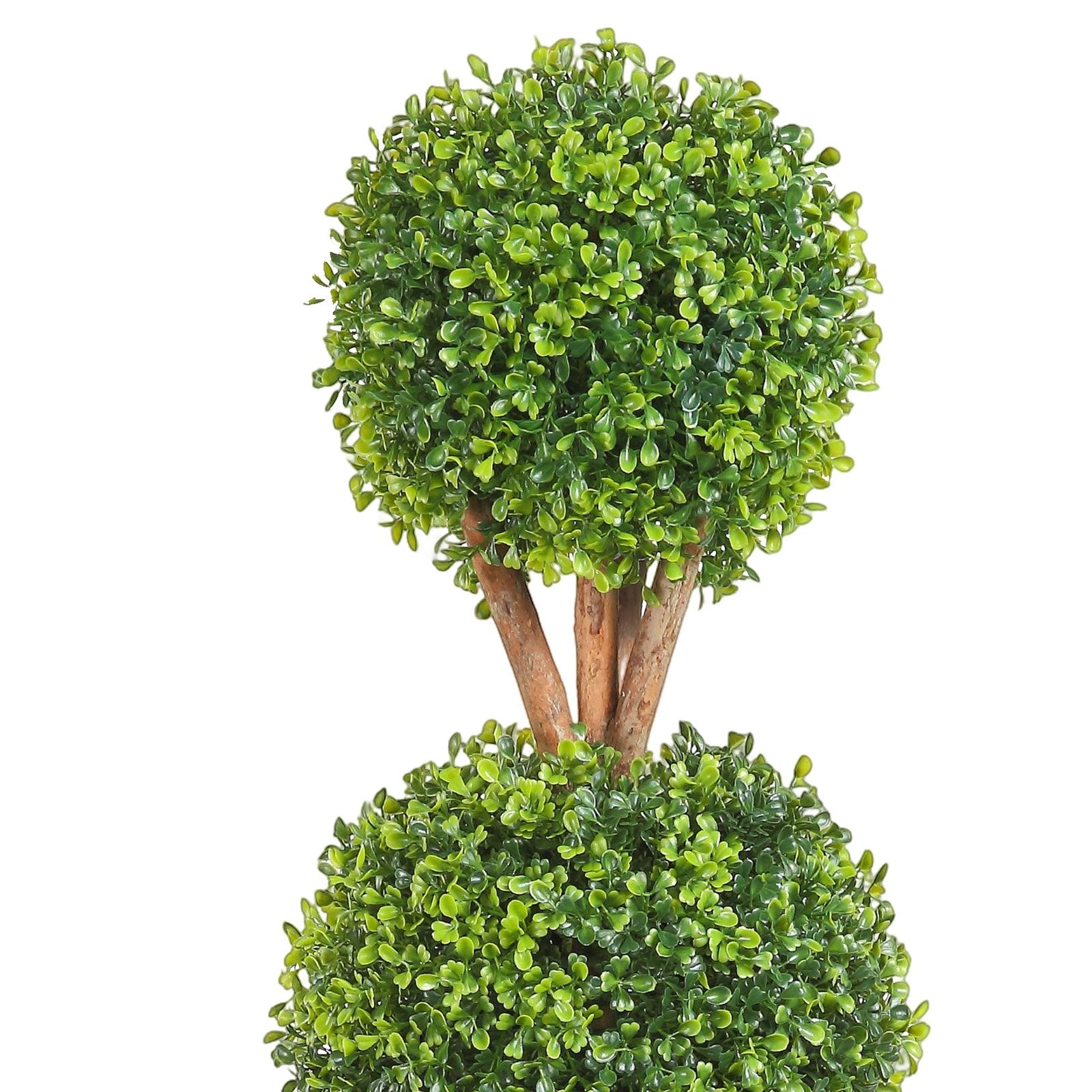VEVOR Artificial Topiaries Boxwood Trees, 48 inch Tall (2 Pieces), 3 Ball-Shape Faux Topiaries Plant with Planters, Green Feaux Plant w/ Replaceable Leaves & Port for Decorative Indoor/Outdoor/Garden