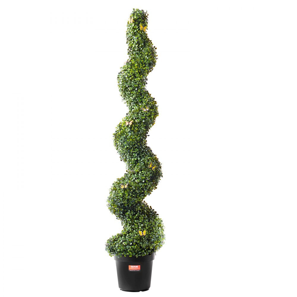 VEVOR 2 Pack 5' Artificial Boxwood Topiary Tree Faux Plant UV Decor In/Outdoor