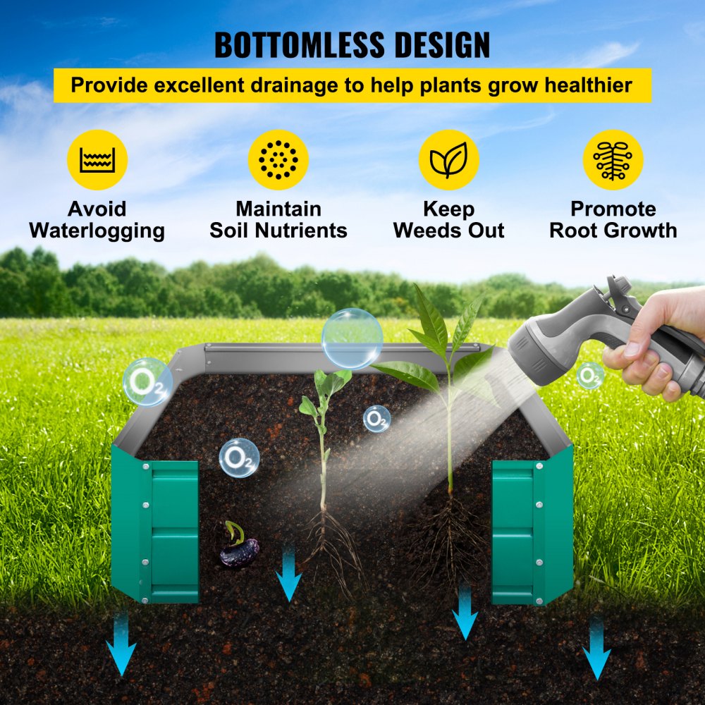 VEVOR Galvanized Raised Garden Bed, 32" x 32" x 12" Metal Planter Box, Steel Raised Garden Bed Kit, Black Planter Boxes Outdoor for Growing Vegetables, Flowers, Fruits, Herbs, and Succulents