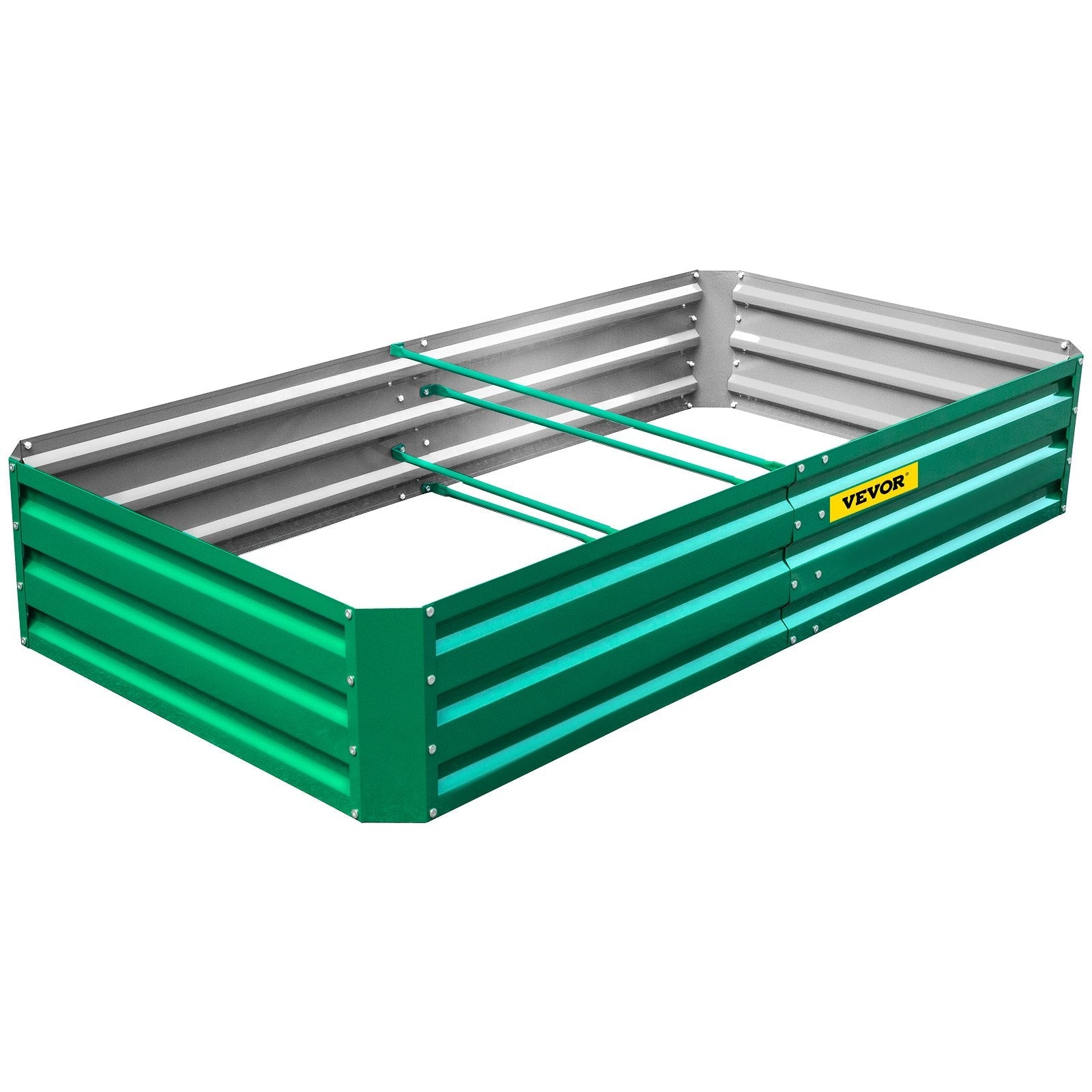 VEVOR Galvanized Raised Garden Bed, 48" x 24" x 12" Metal Planter Box, Green Steel Plant Raised Garden Bed Kit, Planter Boxes Outdoor for Growing Vegetables, Flowers, Fruits, Herbs, and Succulents